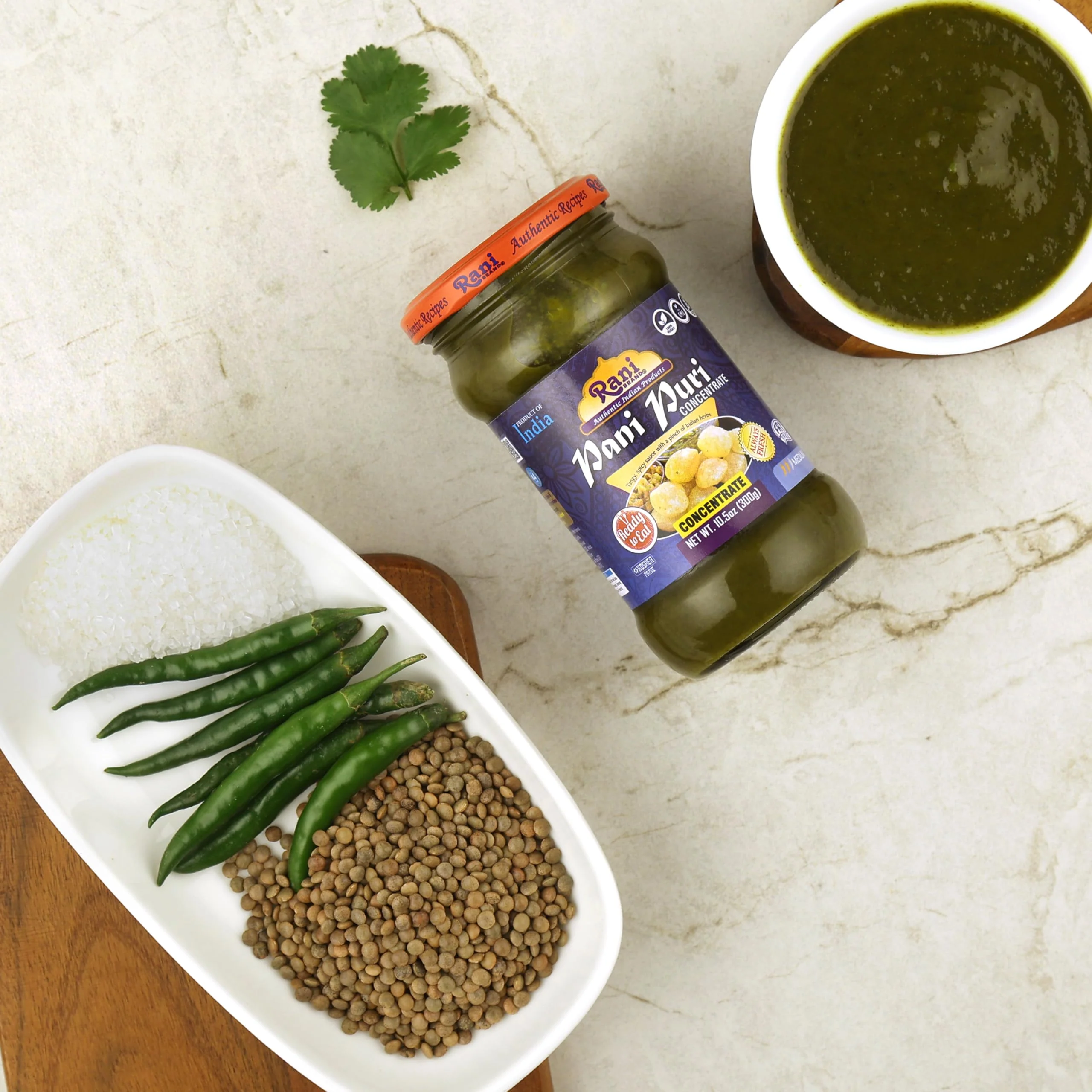 Rani Pani Puri Concentrate (Sweet & Spicy to Make Pani Water / Spicy Water) 10.5oz (300g) Glass Jar, Ready to Eat ~ Vegan | Gluten Free | NON-GMO | Kosher - Image 5