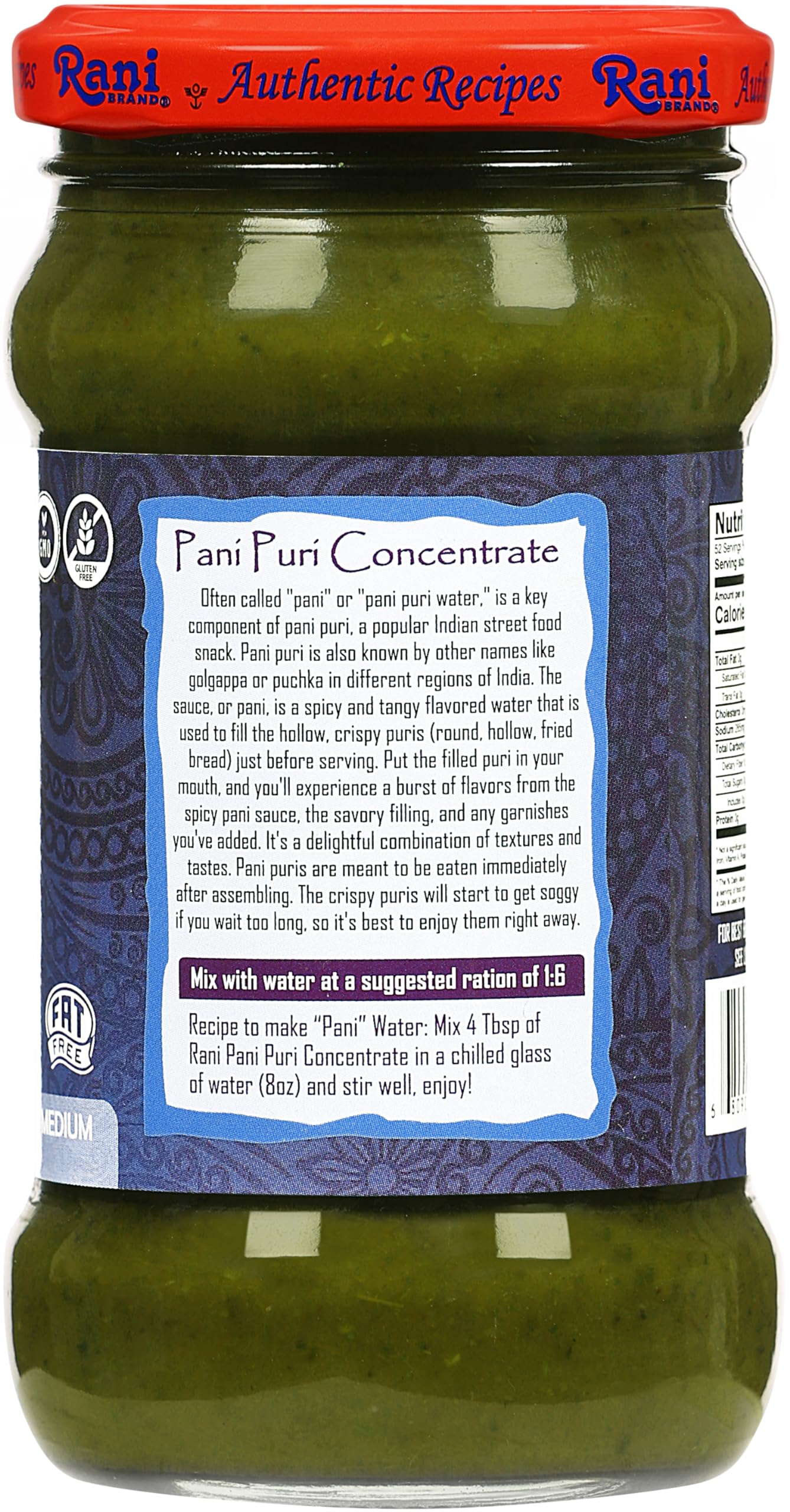Rani Pani Puri Concentrate (Sweet & Spicy to Make Pani Water / Spicy Water) 10.5oz (300g) Glass Jar, Ready to Eat ~ Vegan | Gluten Free | NON-GMO | Kosher - Image 9