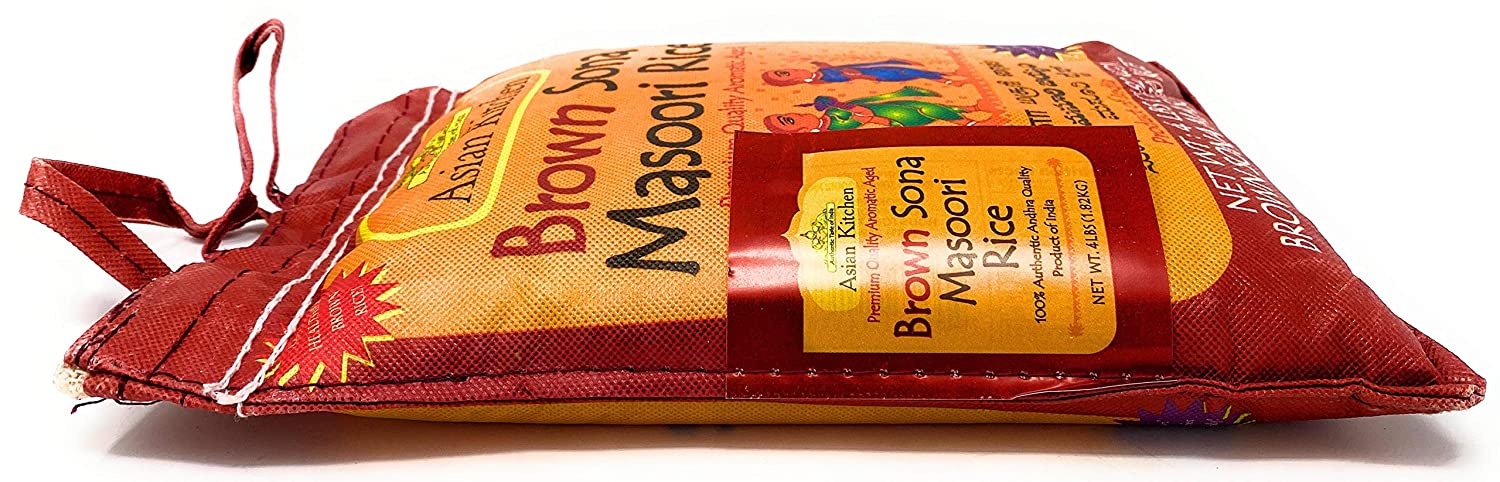 Asian Kitchen Brown Sona Masoori Aged Rice 4lbs (1.81kg) Short Grain Rice ~ All Natural | Gluten Friendly | Vegan | Indian Origin | Export Quality - Image 4