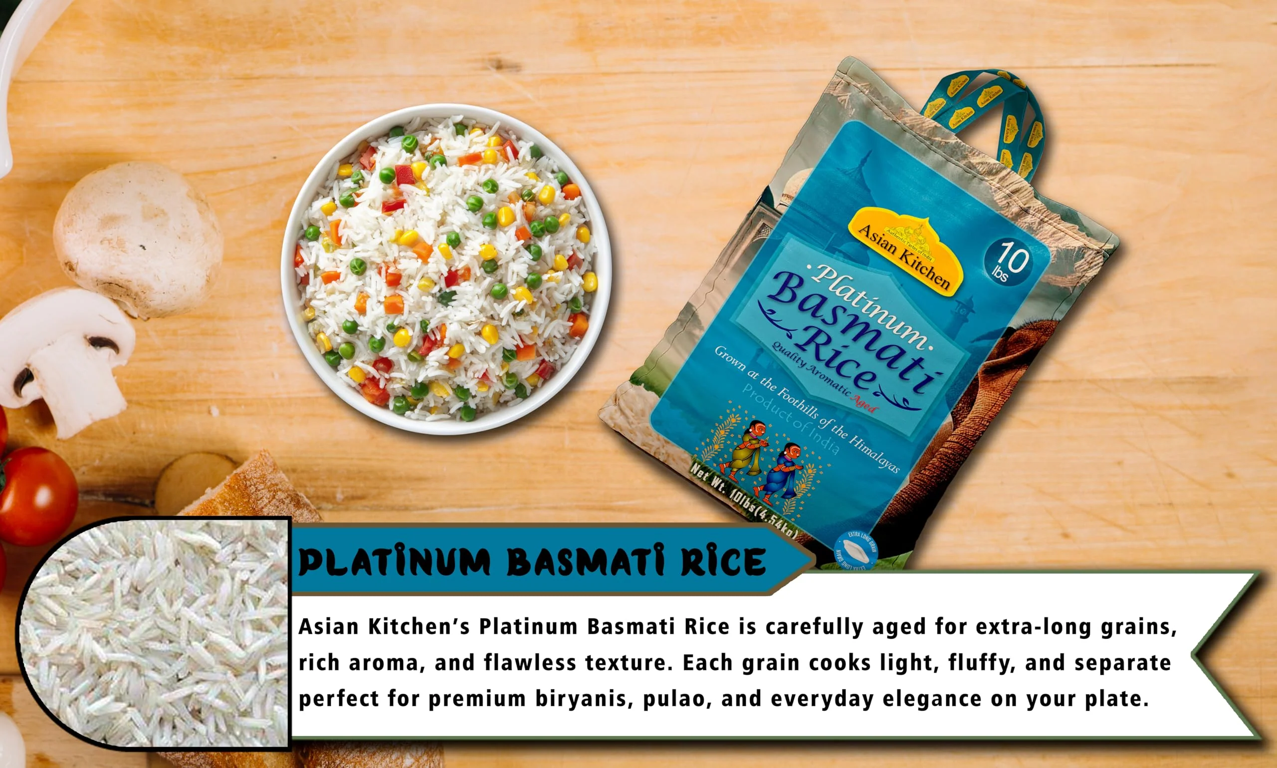 Asian Kitchen Platinum Basmati Rice Aged 24 months {4 Sizes Available} - Image 16
