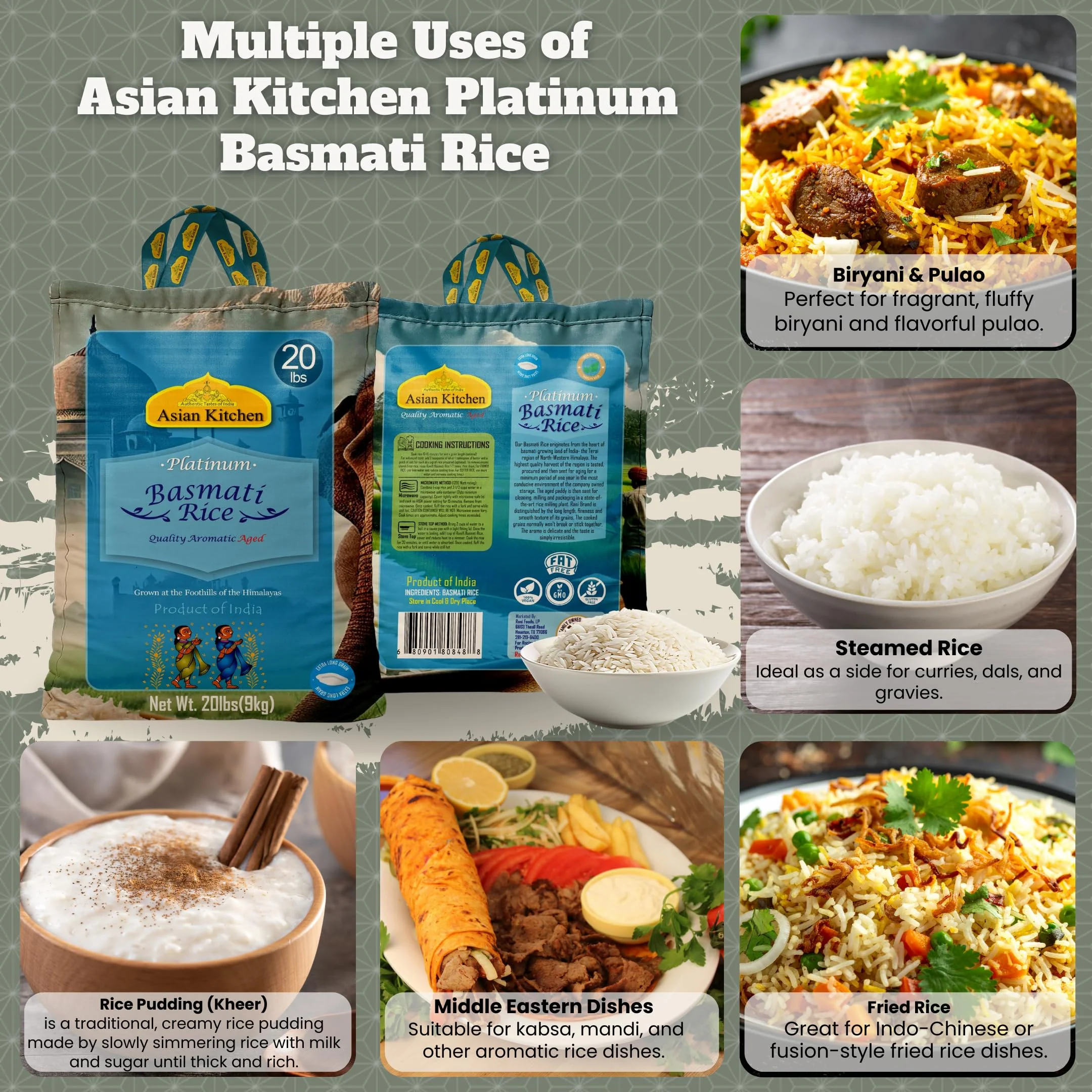 Asian Kitchen Platinum Basmati Rice Aged 24 months {4 Sizes Available} - Image 22