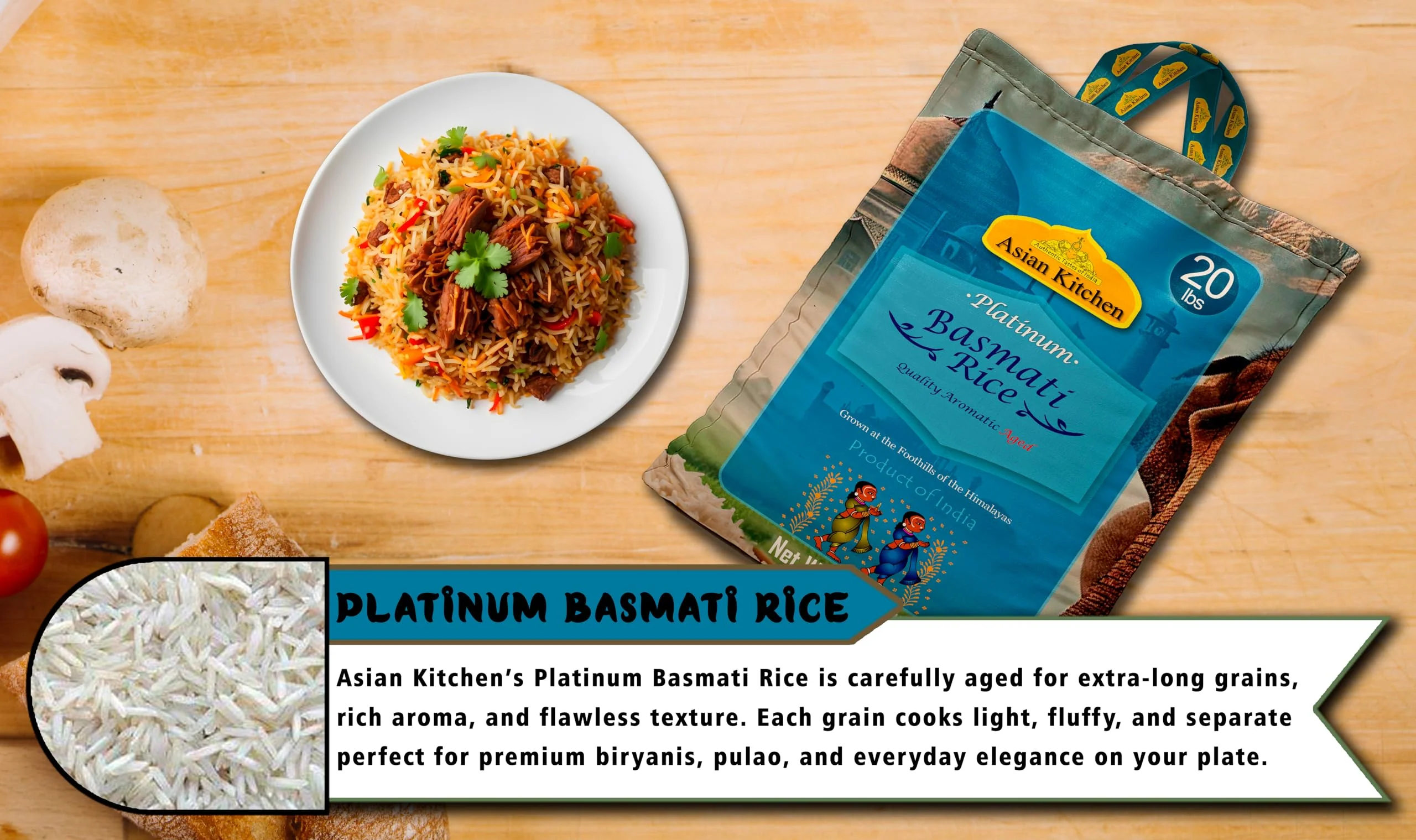 Asian Kitchen Platinum Basmati Rice Aged 24 months {4 Sizes Available} - Image 26
