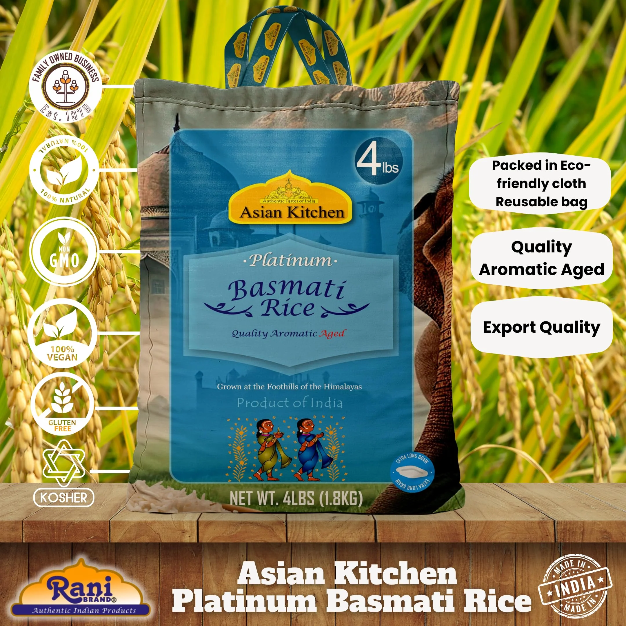 Asian Kitchen Platinum Basmati Rice Aged 24 months {4 Sizes Available} - Image 4