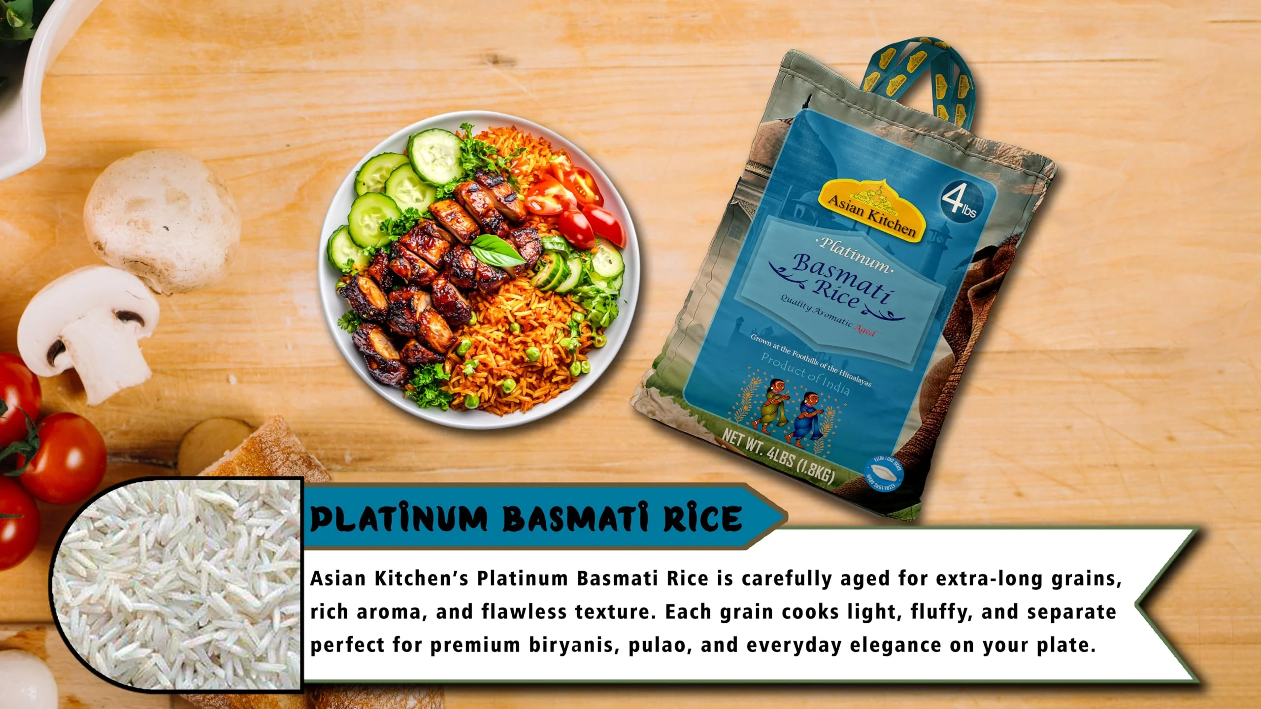 Asian Kitchen Platinum Basmati Rice Aged 24 months {4 Sizes Available} - Image 6