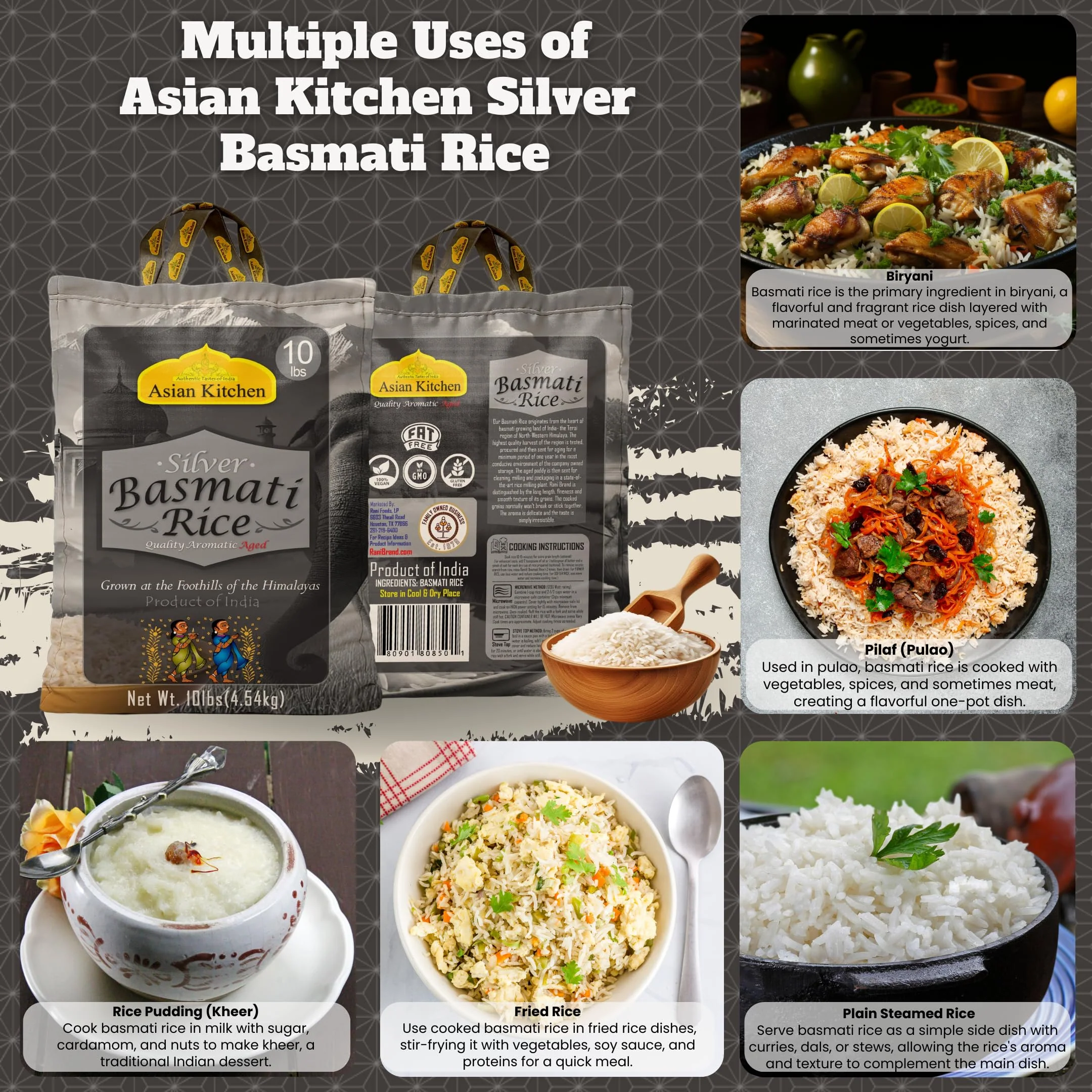 Asian Kitchen Silver White Basmati Rice Aged 18 months {4 Sizes Available} - Image 11