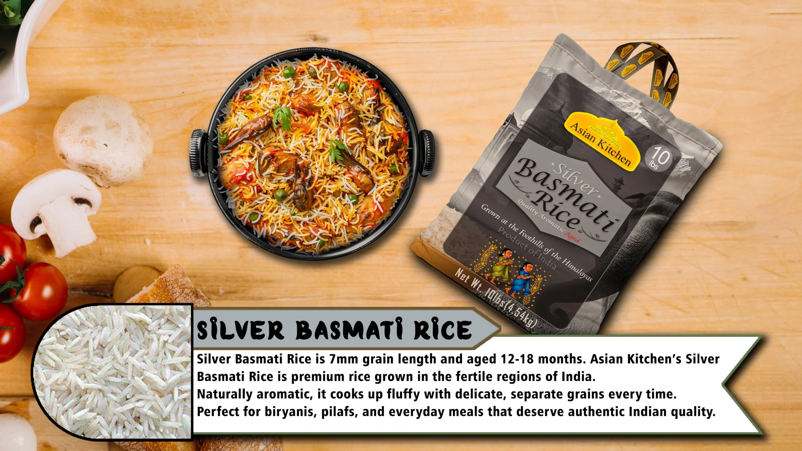 Asian Kitchen Silver White Basmati Rice Aged 18 months {4 Sizes Available} - Image 15