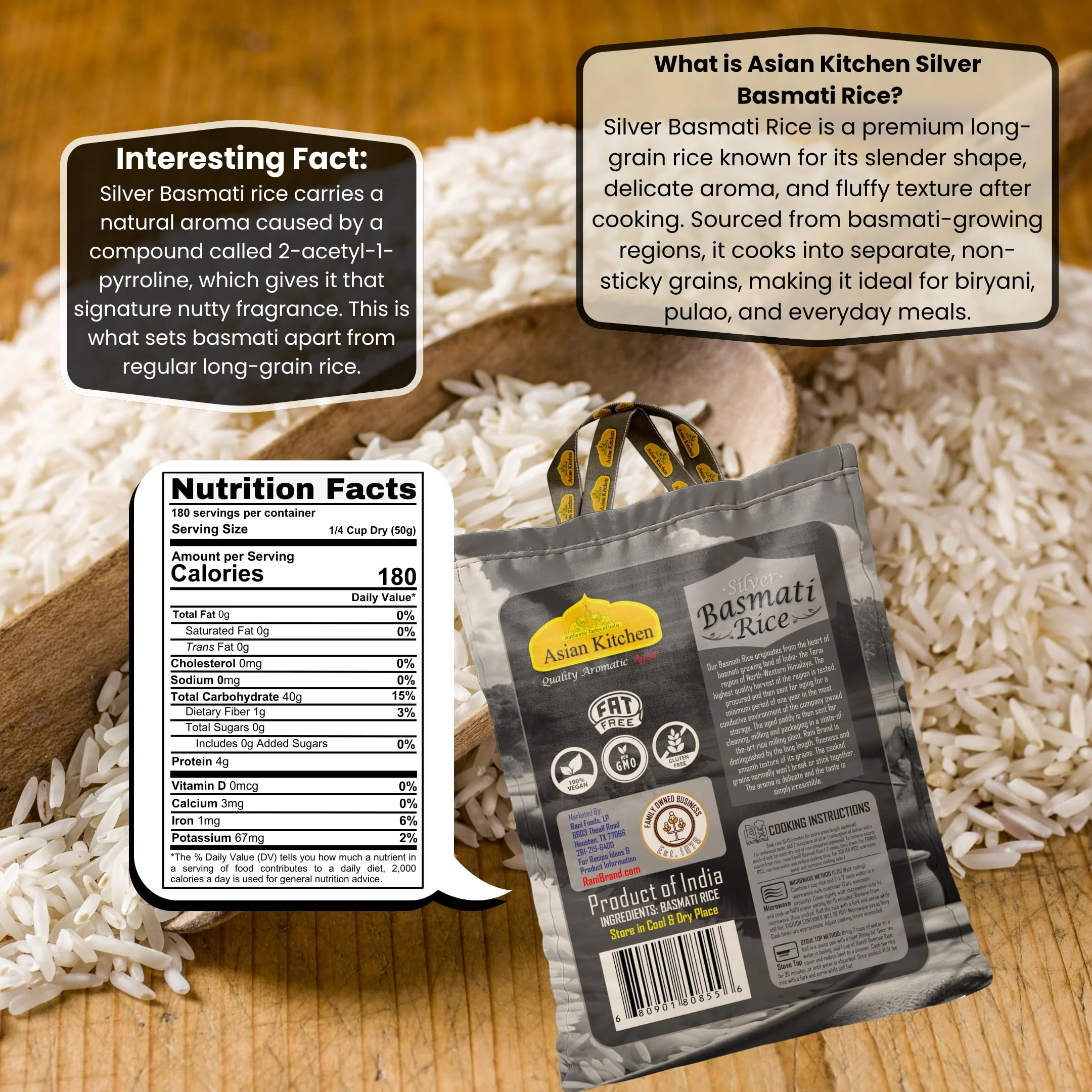 Asian Kitchen Silver White Basmati Rice Aged 18 months {4 Sizes Available} - Image 23