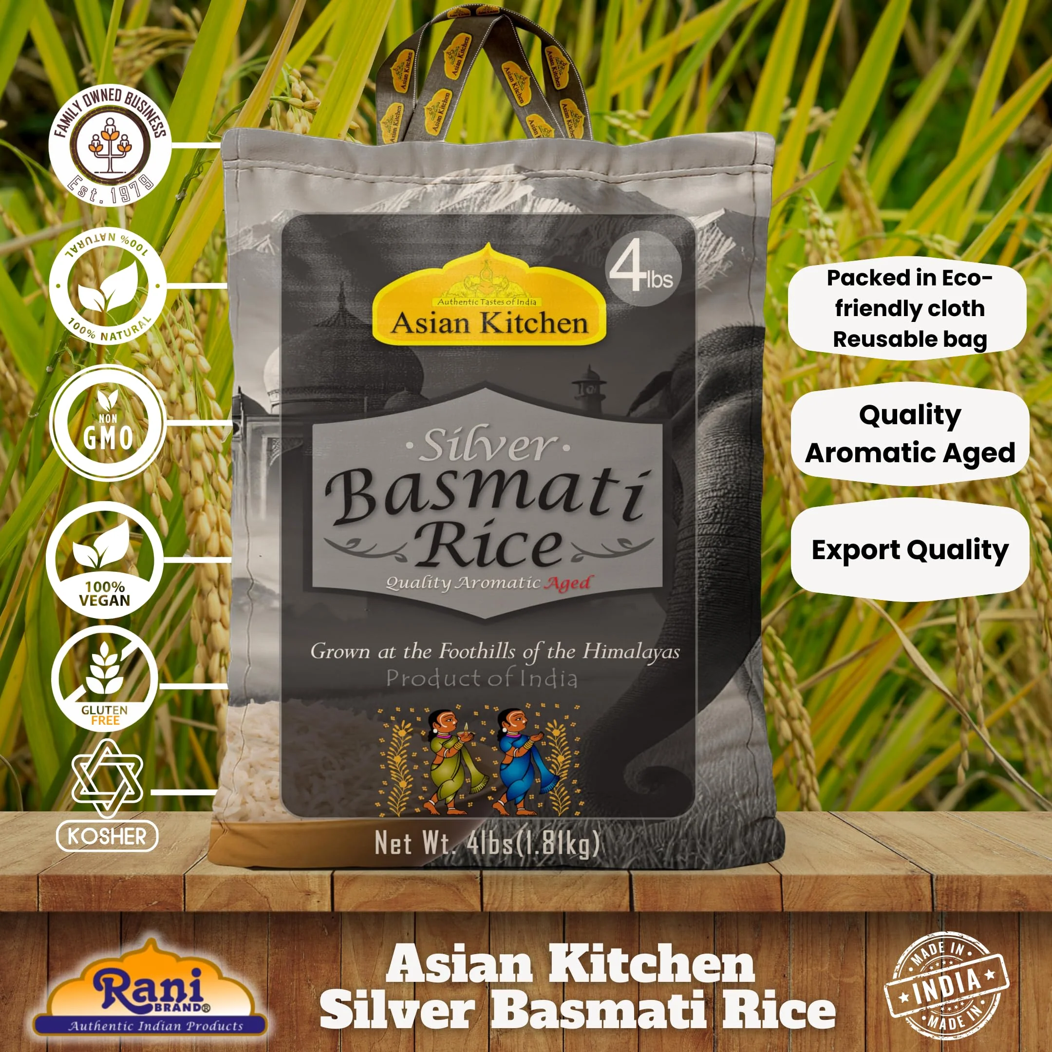 Asian Kitchen Silver White Basmati Rice Aged 18 months {4 Sizes Available} - Image 3