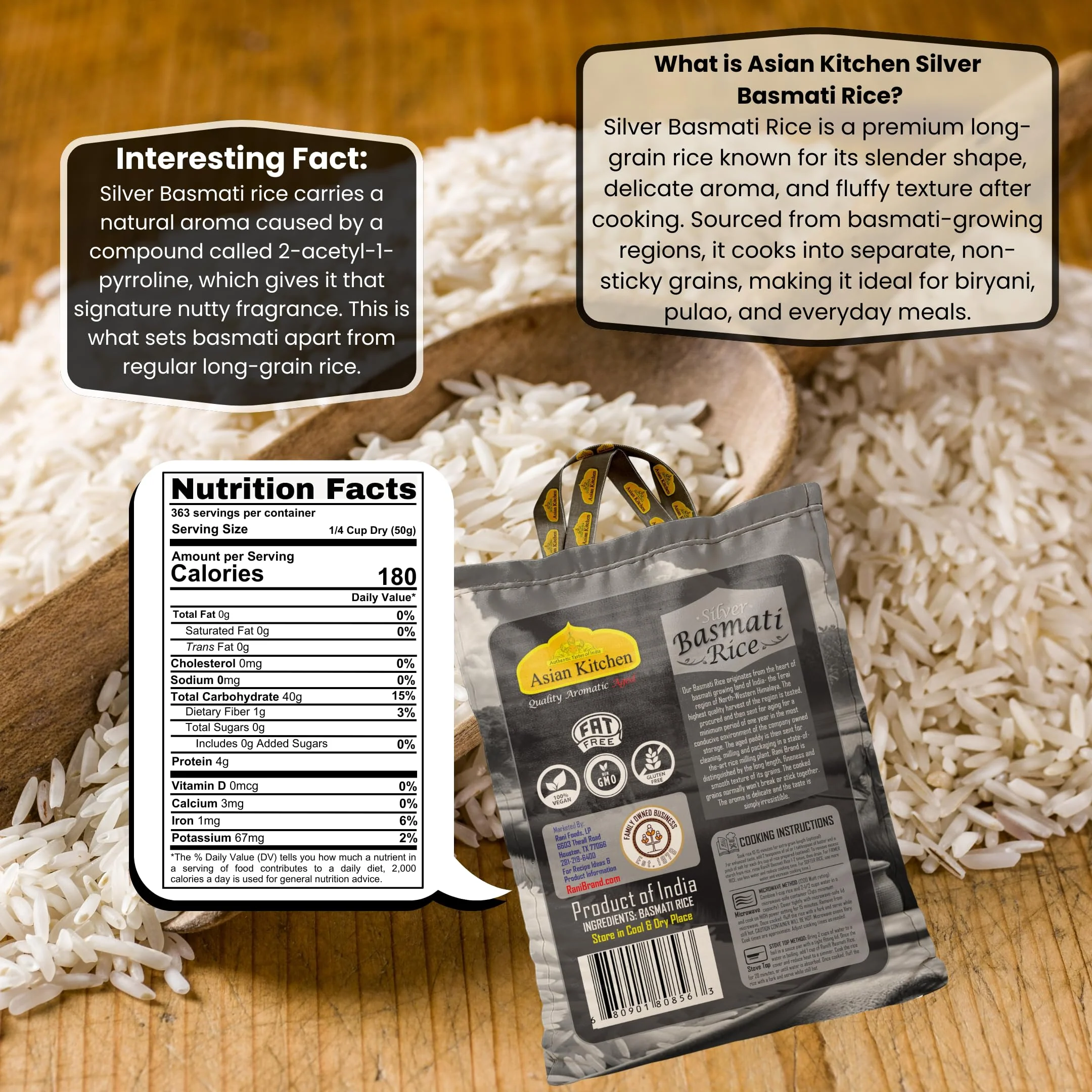 Asian Kitchen Silver White Basmati Rice Aged 18 months {4 Sizes Available} - Image 33