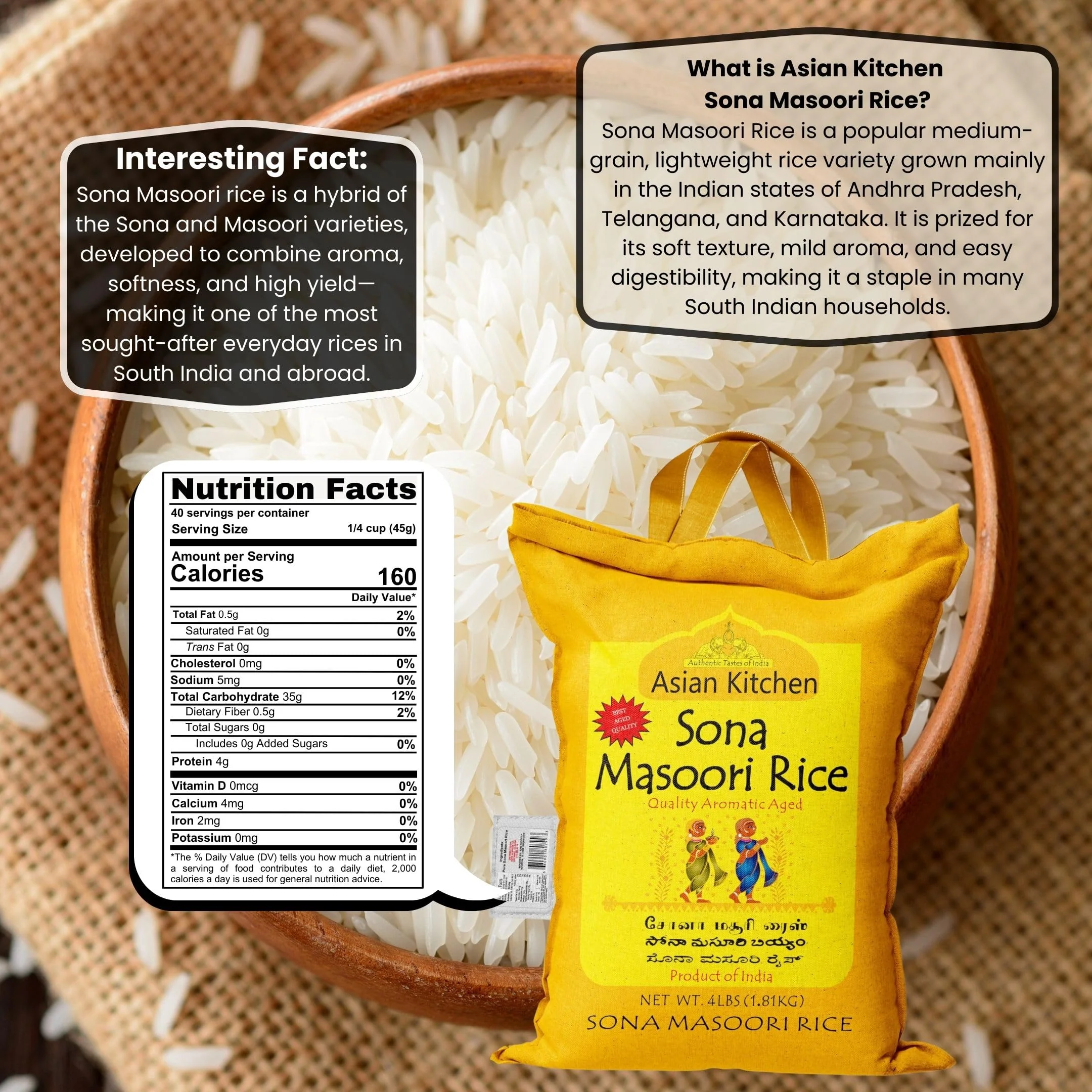 Asian Kitchen Rice Aged {9 Sizes Available} - Image 4