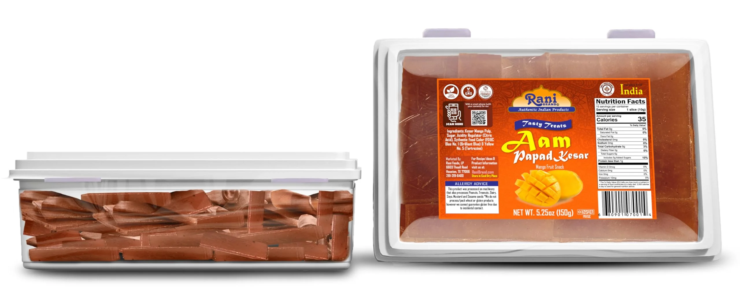 Rani Aam Papad (Mango Fruit Snack) 5.25oz (150g) ~ All Natural | Vegan | Gluten Friendly | Kosher | Indian Origin & Taste - Image 7