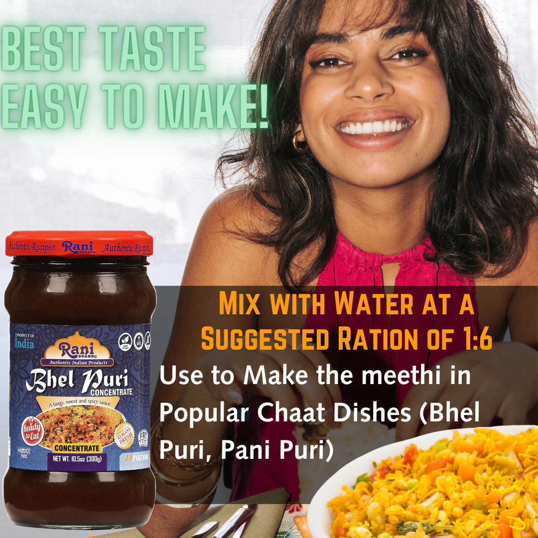 Rani Bhel Puri Concentrate (Sweet & Spicy Sauce) 10.5oz (300g) Glass Jar, Ready to Eat ~ Vegan | Gluten Free | NON-GMO | Kosher | No Colors | Indian Origin - Image 7