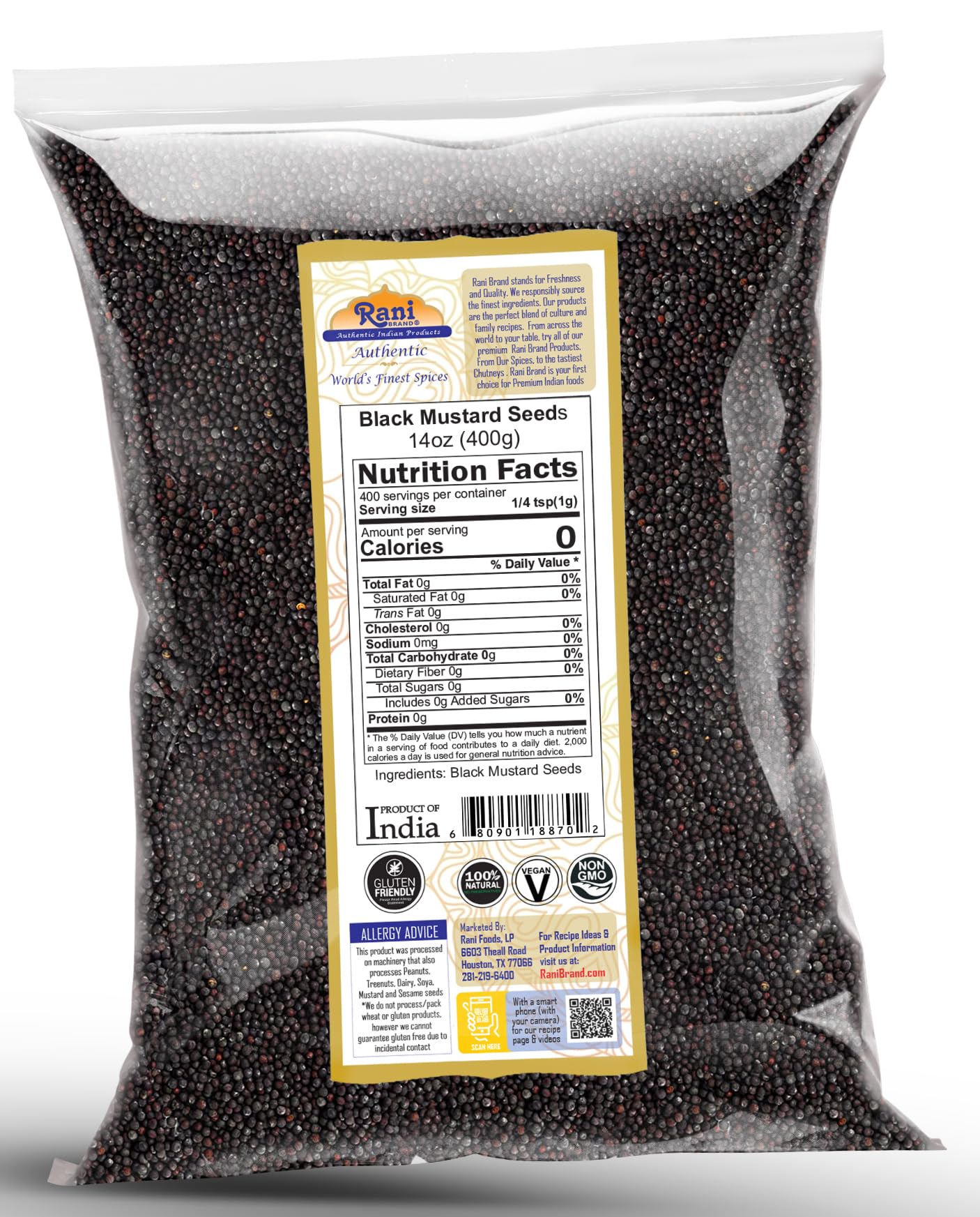 Rani Black Mustard Seeds Whole {10 Sizes Available} - Image 80