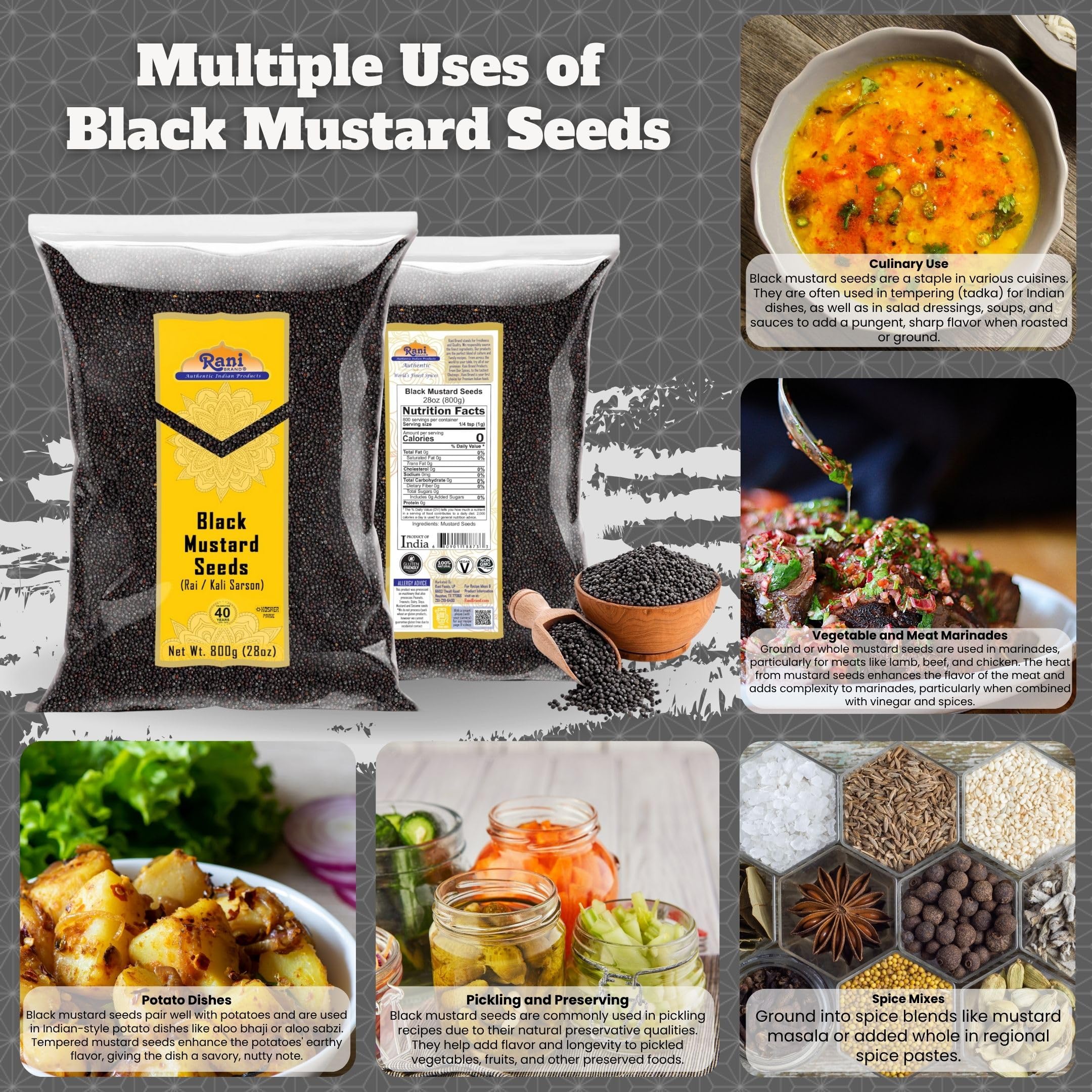 Rani Black Mustard Seeds Whole {10 Sizes Available} - Image 83