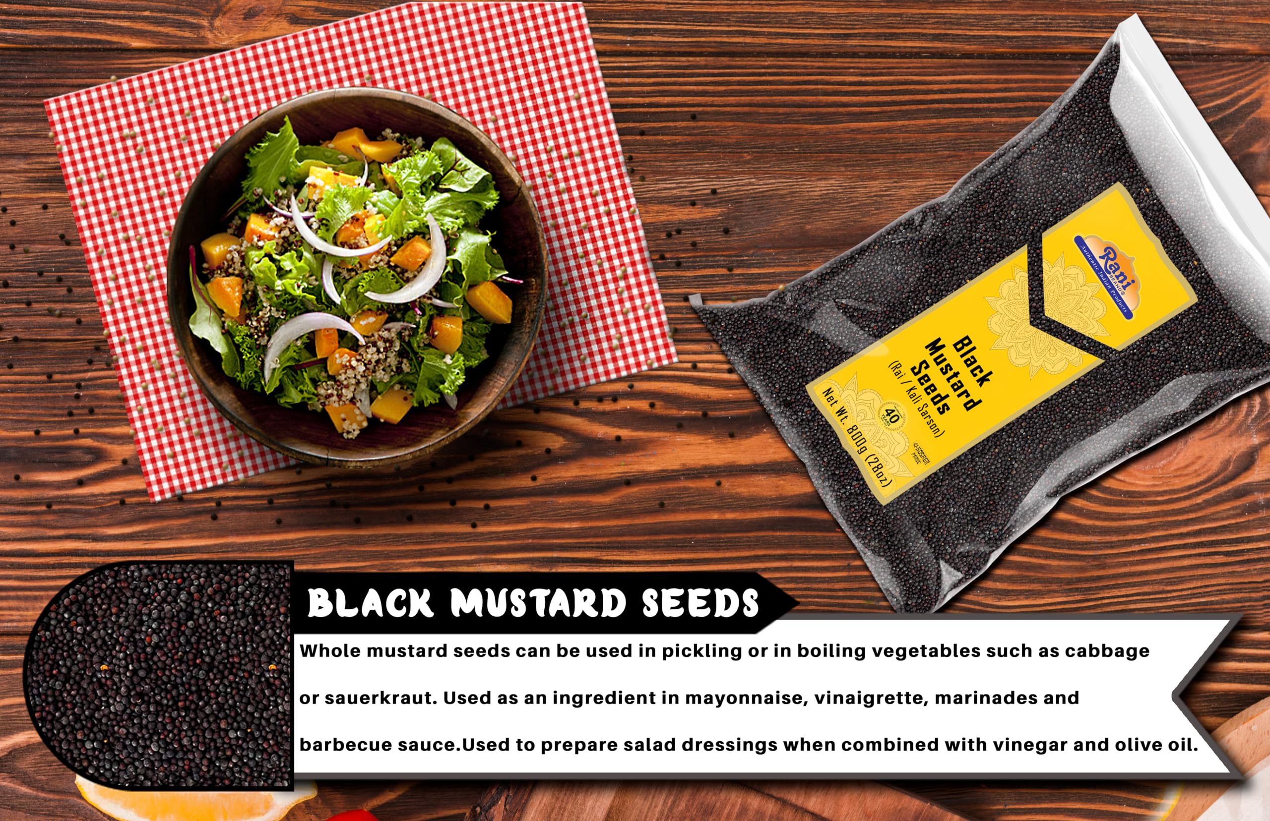 Rani Black Mustard Seeds Whole {10 Sizes Available} - Image 84