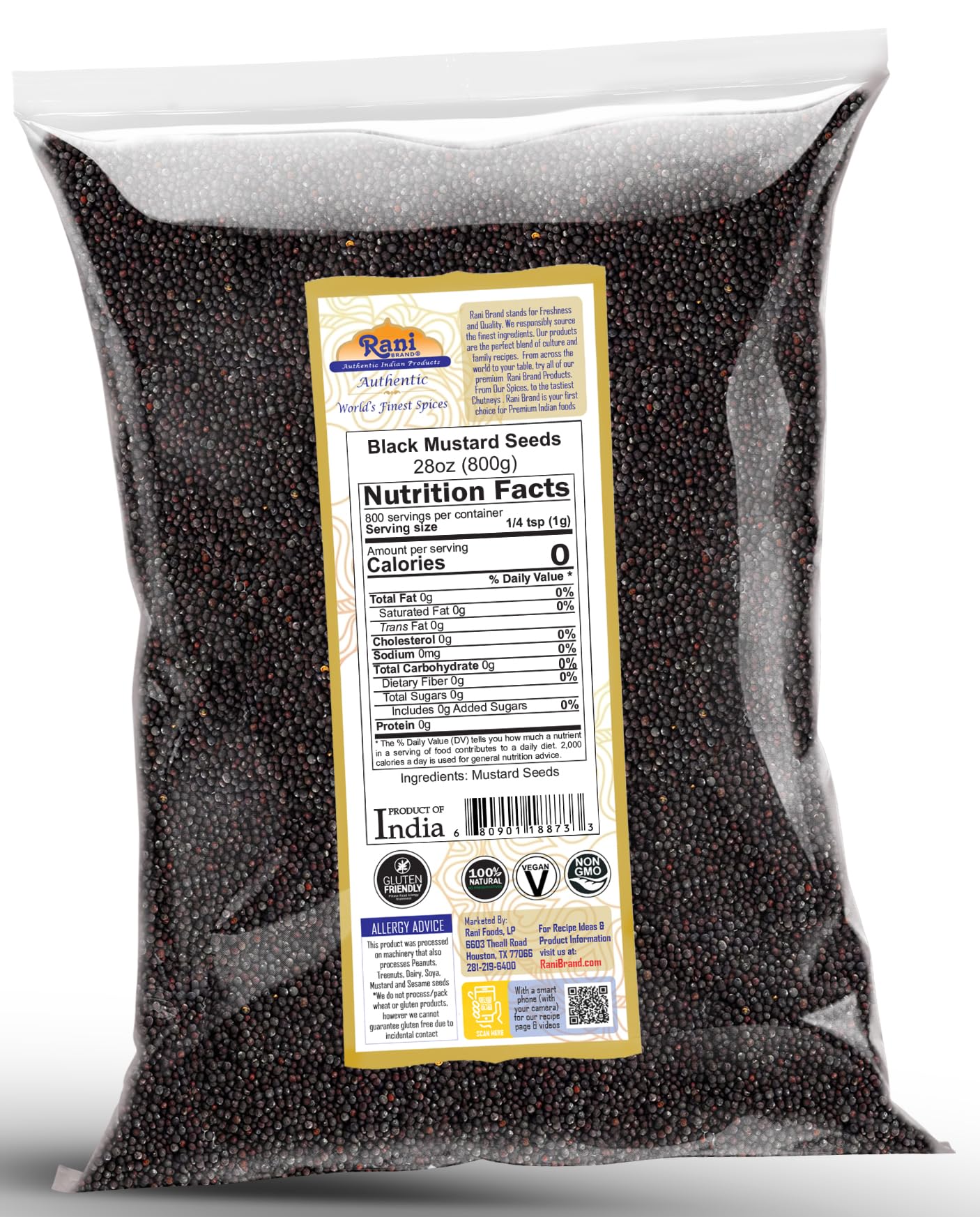 Rani Black Mustard Seeds Whole {10 Sizes Available} - Image 86