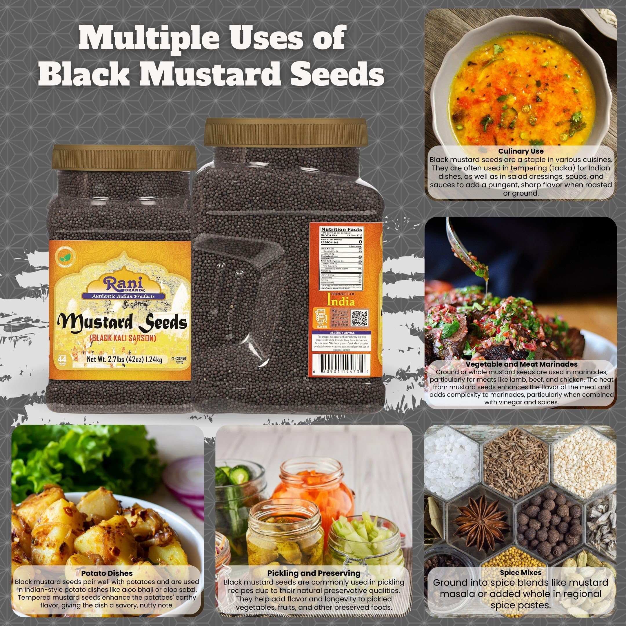 Rani Black Mustard Seeds Whole {10 Sizes Available} - Image 20