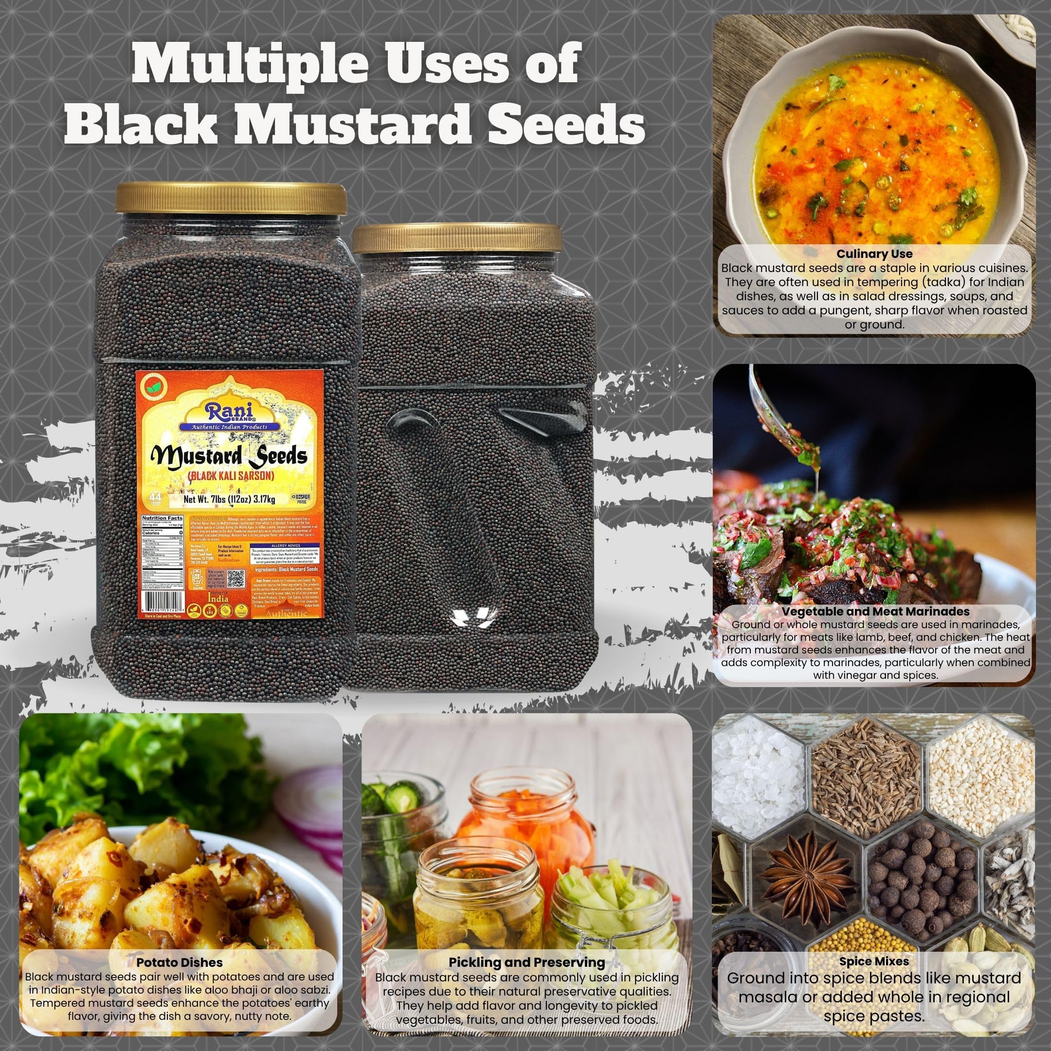 Rani Black Mustard Seeds Whole {10 Sizes Available} - Image 33