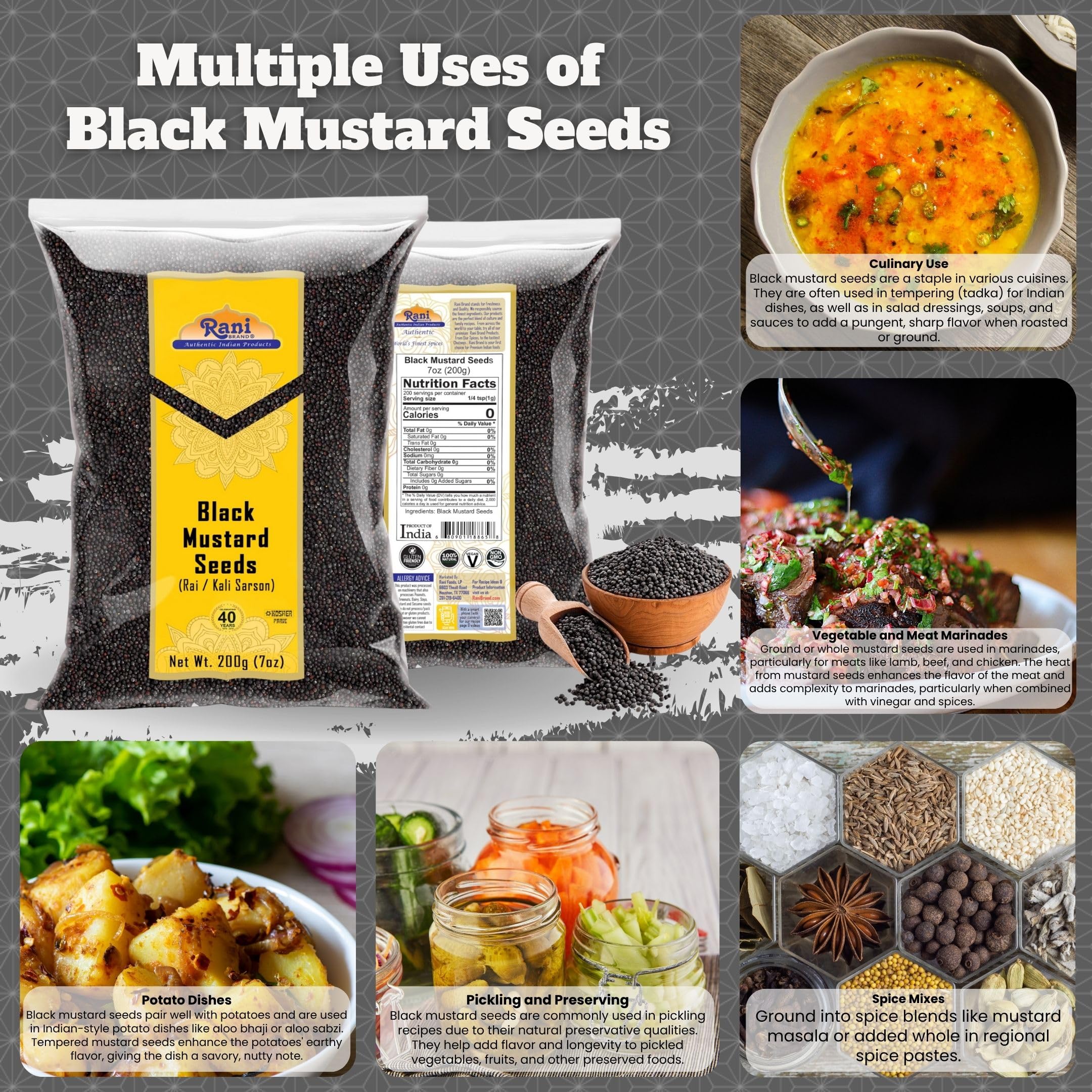 Rani Black Mustard Seeds Whole {10 Sizes Available} - Image 60