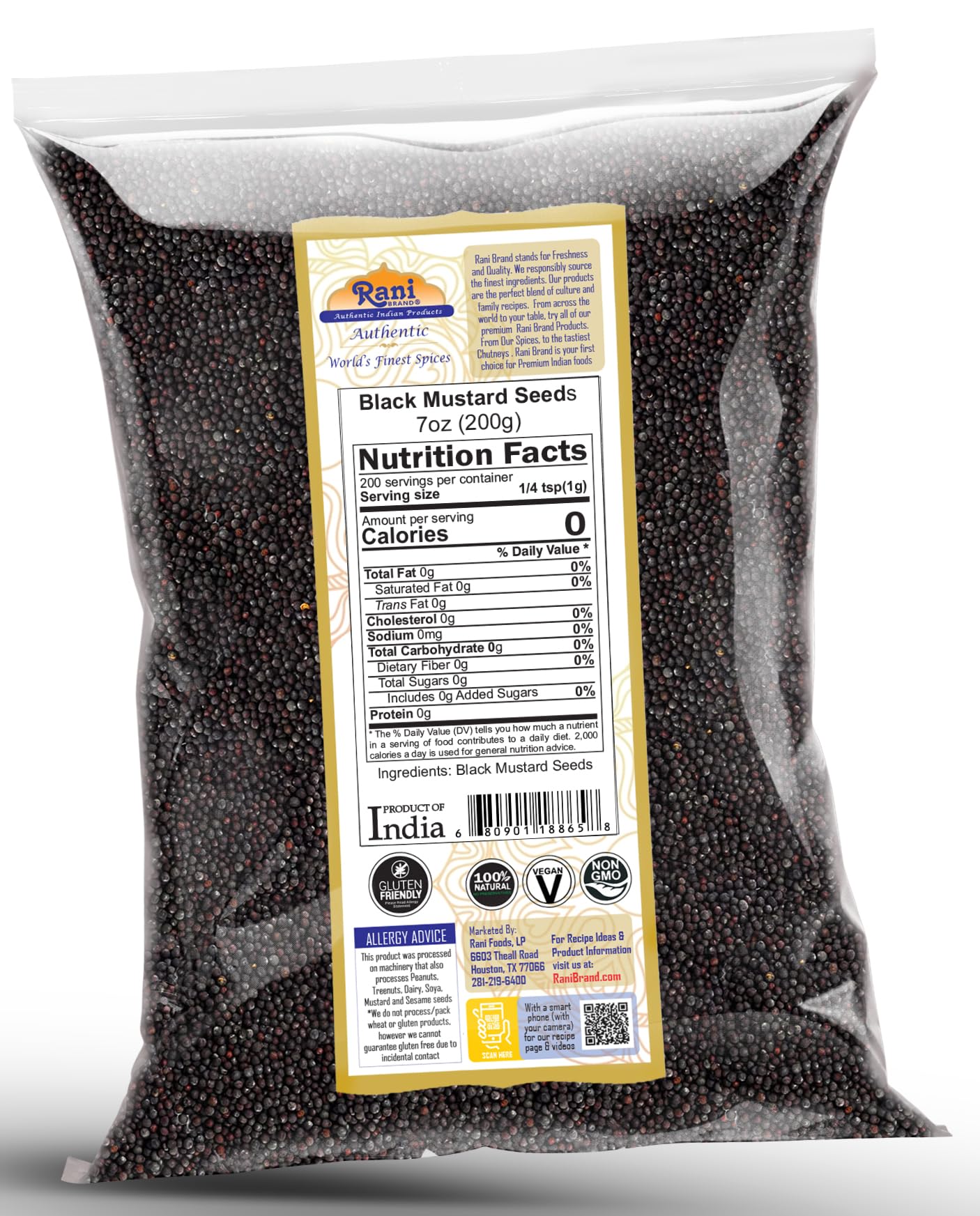 Rani Black Mustard Seeds Whole {10 Sizes Available} - Image 68