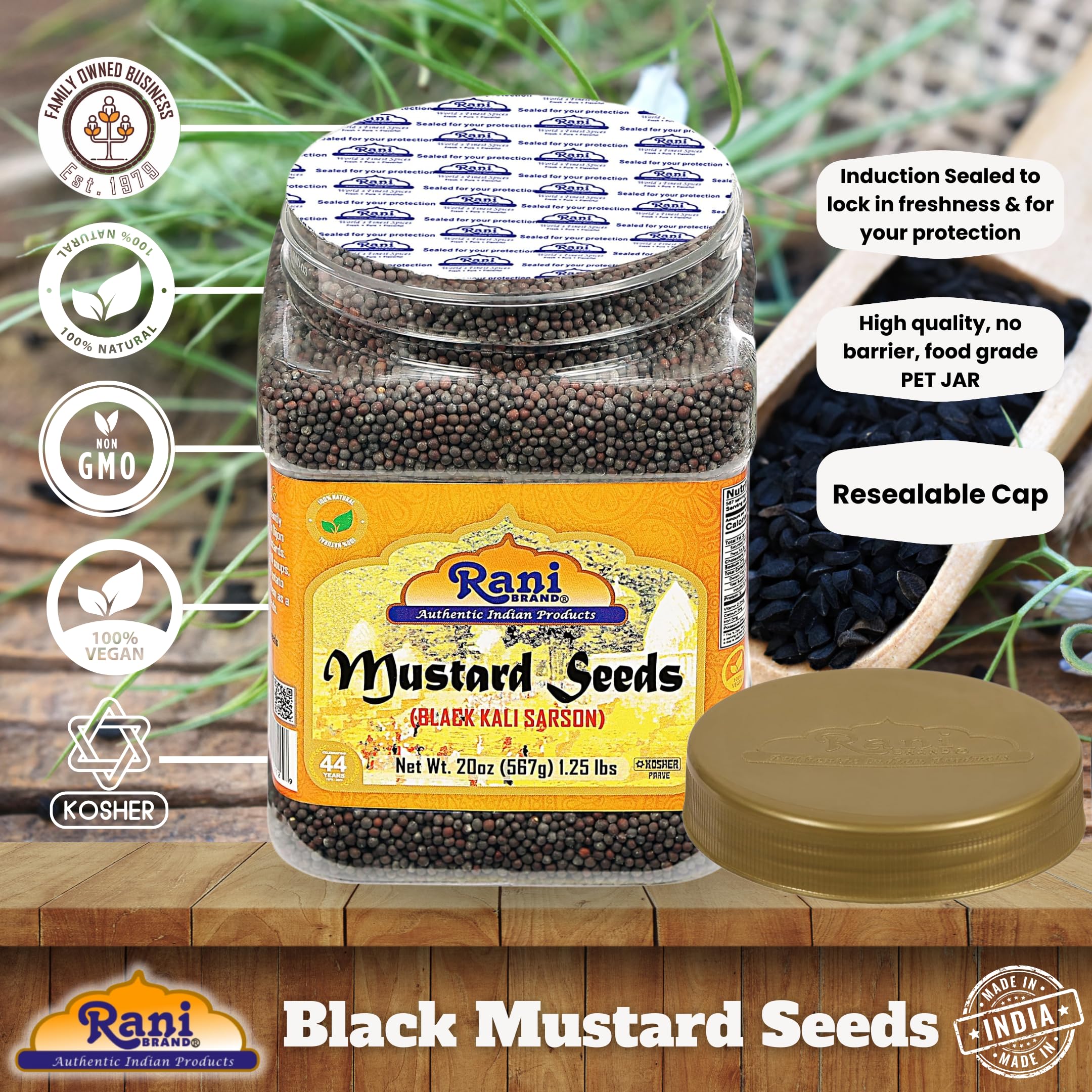 Rani Black Mustard Seeds Whole {10 Sizes Available} - Image 13