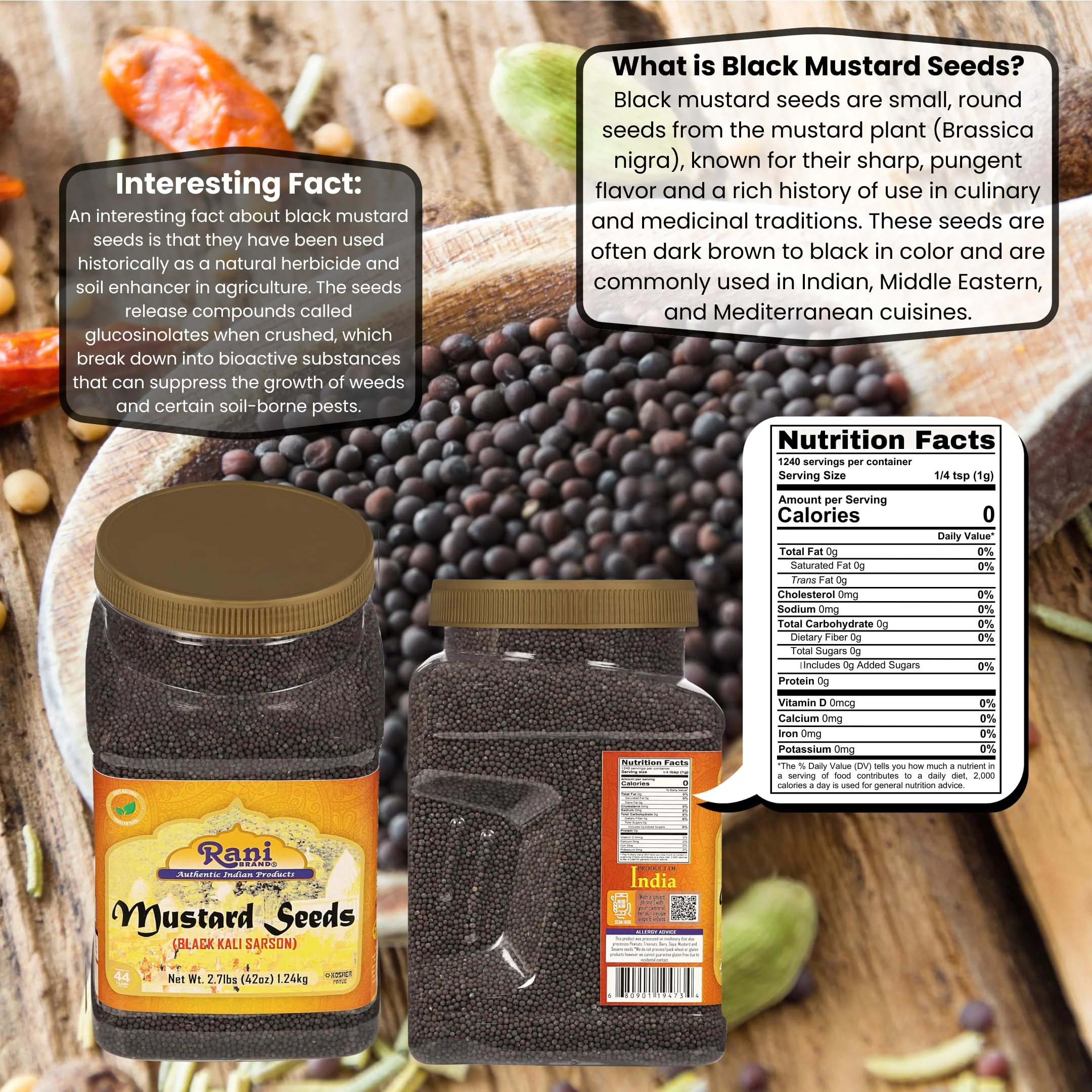 Rani Black Mustard Seeds Whole {10 Sizes Available} - Image 21