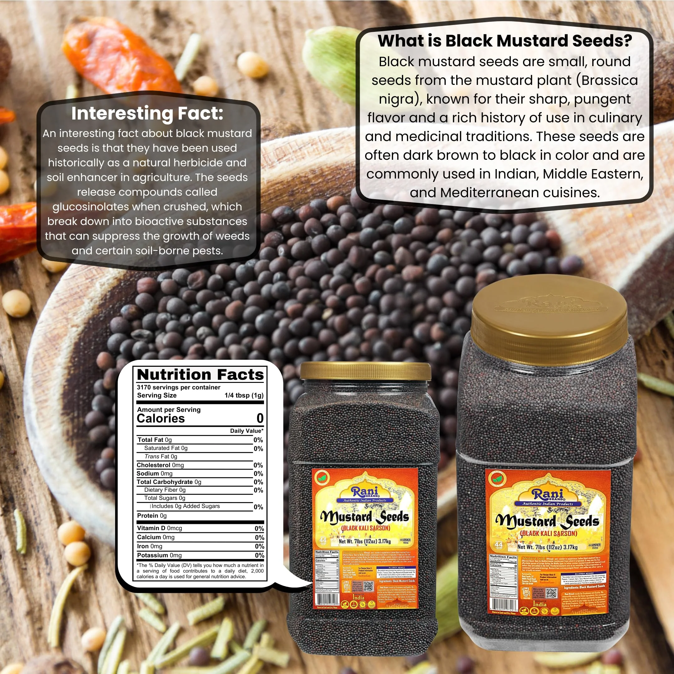 Rani Black Mustard Seeds Whole {10 Sizes Available} - Image 32