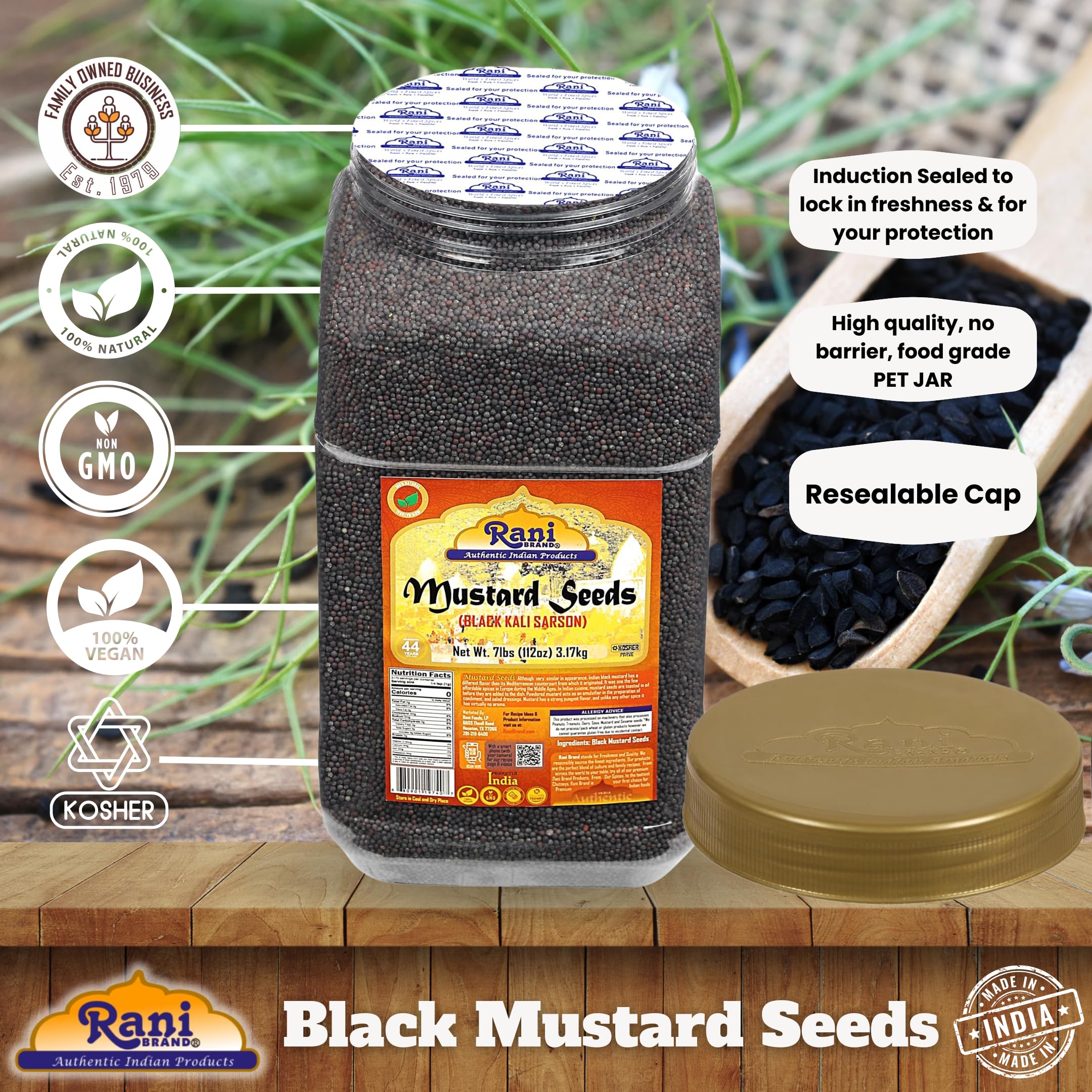 Rani Black Mustard Seeds Whole {10 Sizes Available} - Image 34