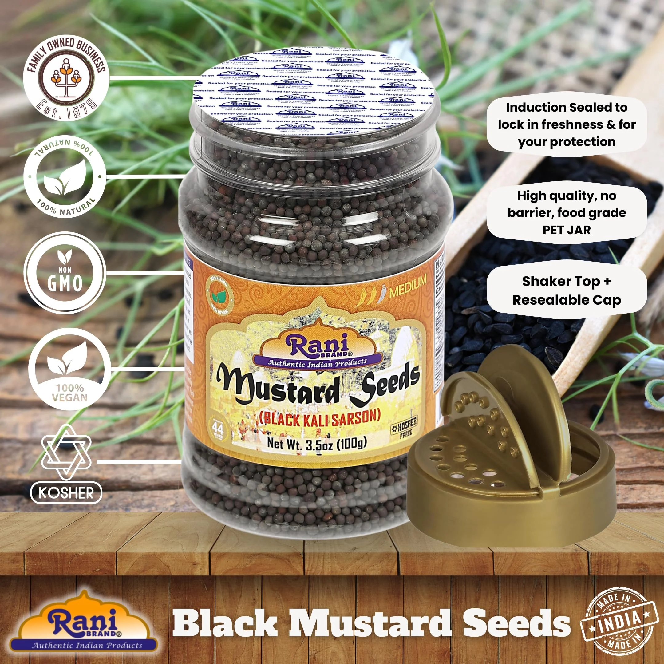 Rani Black Mustard Seeds Whole {10 Sizes Available} - Image 4