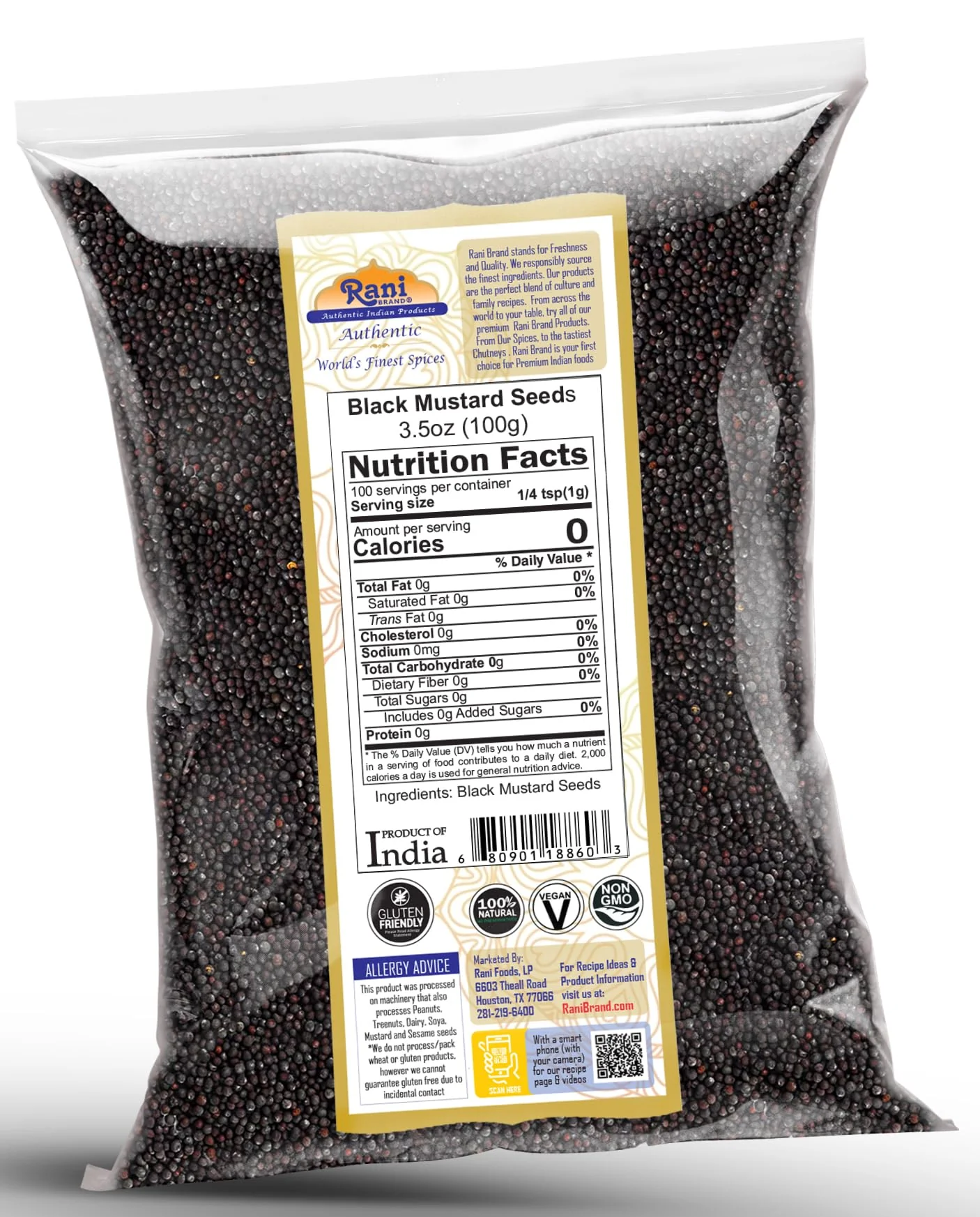 Rani Black Mustard Seeds Whole {10 Sizes Available} - Image 62