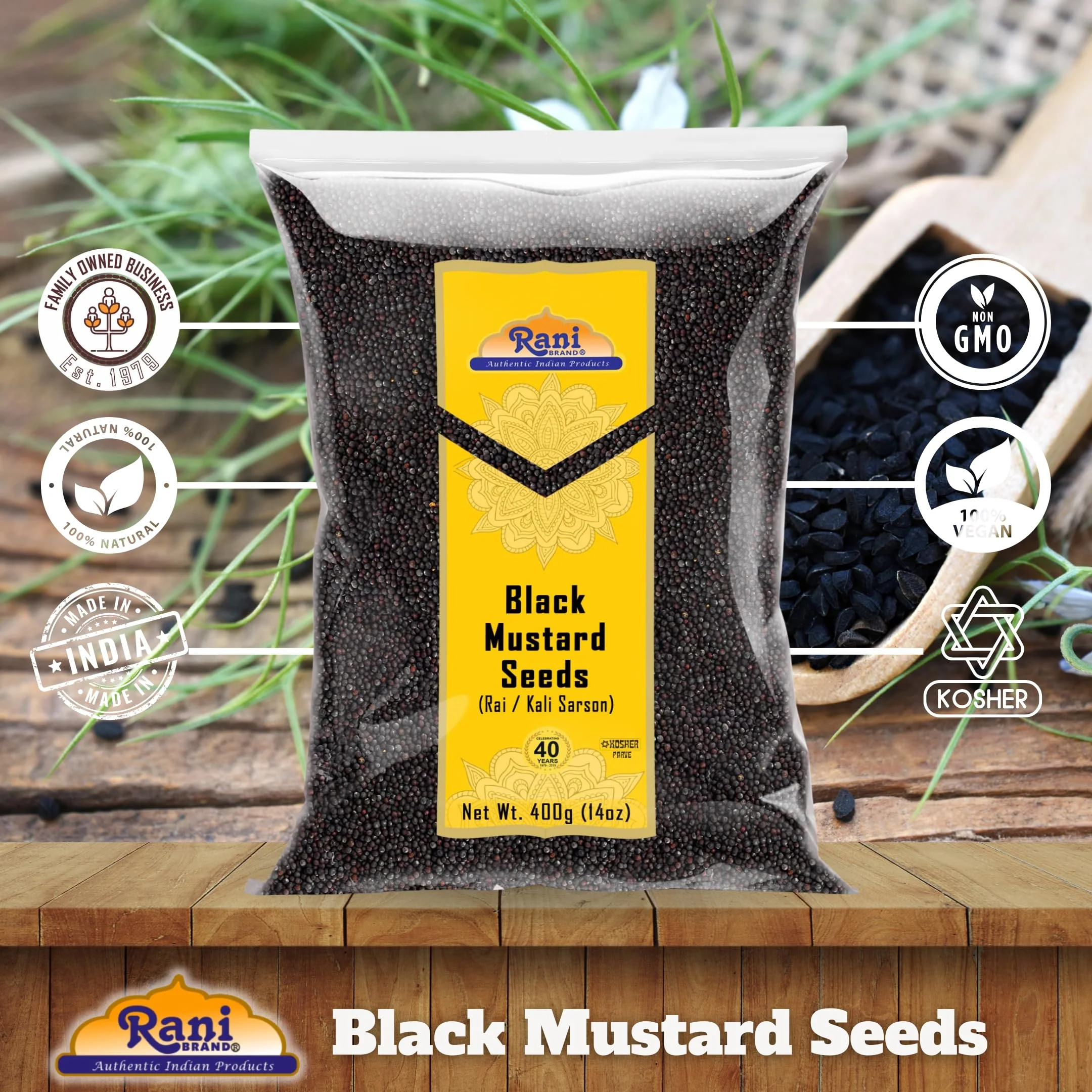 Rani Black Mustard Seeds Whole {10 Sizes Available} - Image 63