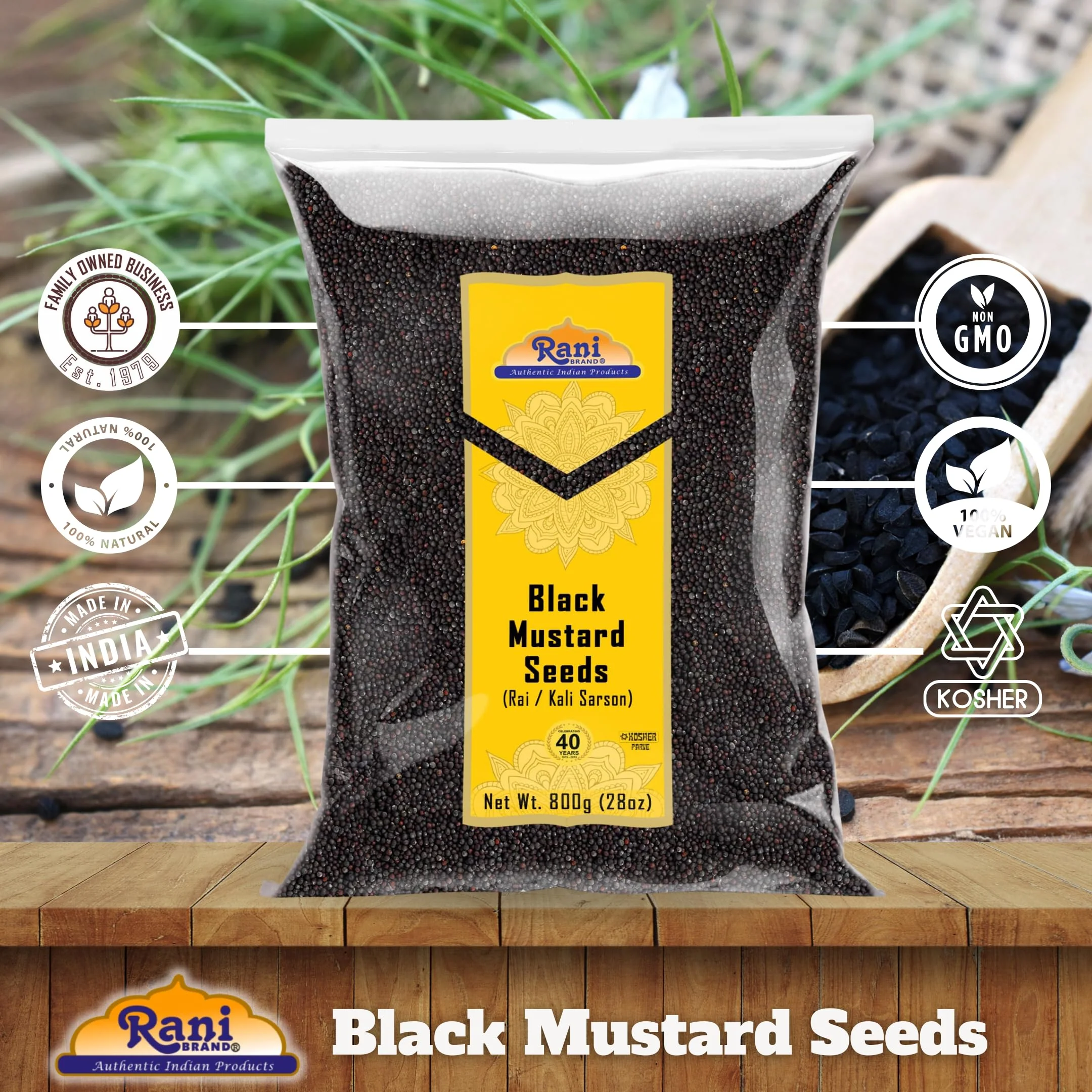 Rani Black Mustard Seeds Whole {10 Sizes Available} - Image 70