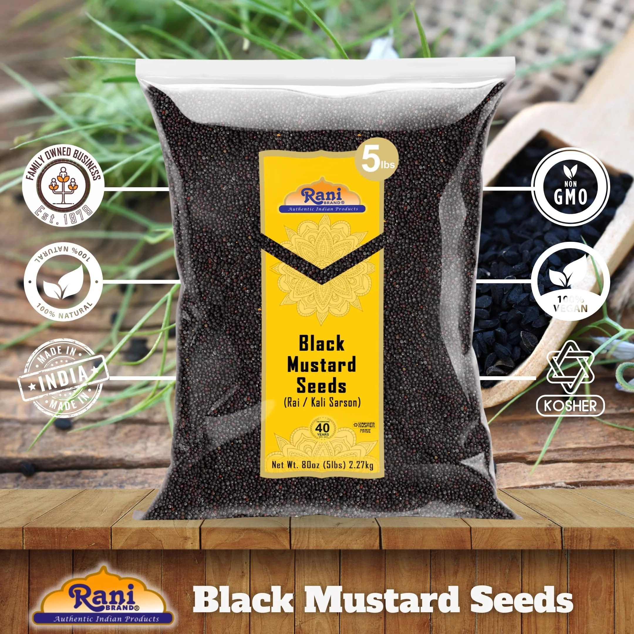 Rani Black Mustard Seeds Whole {10 Sizes Available} - Image 78