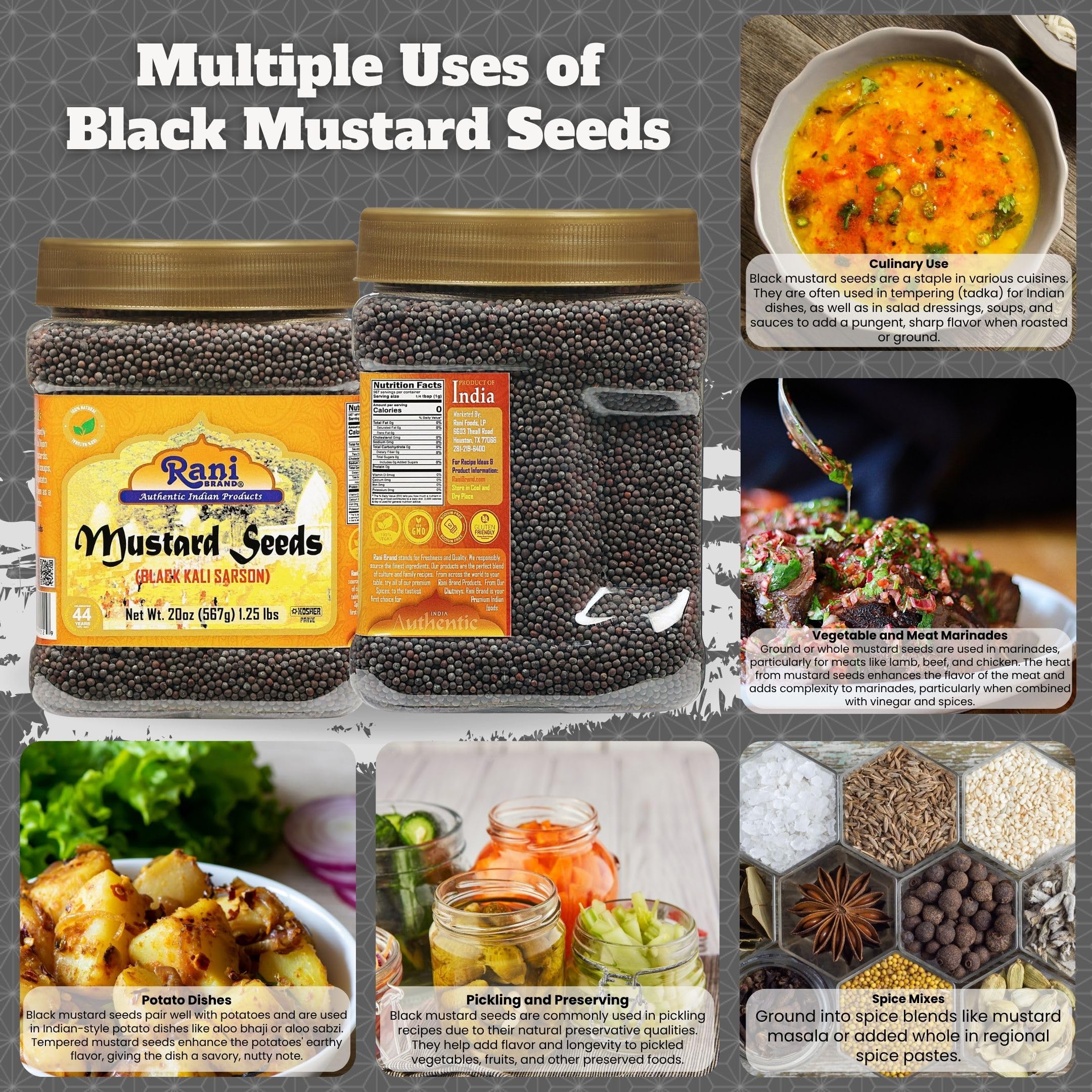 Rani Black Mustard Seeds Whole {10 Sizes Available} - Image 11