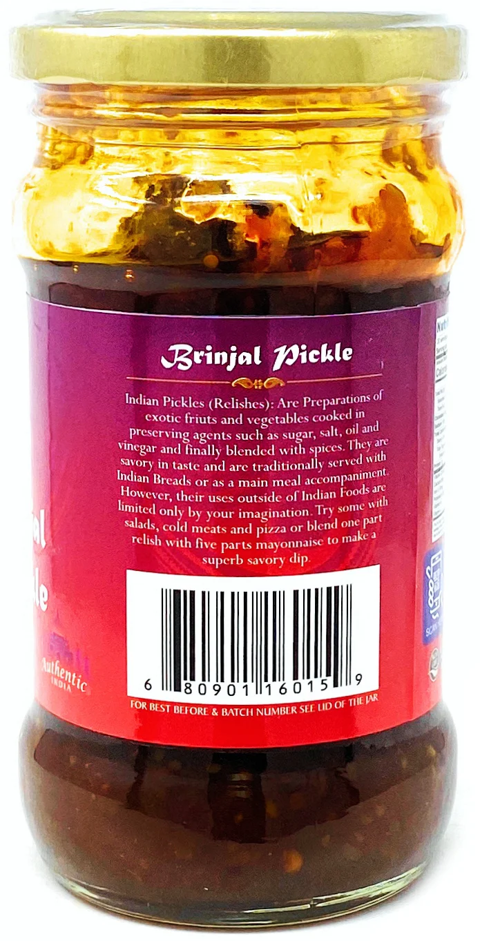 Rani Brinjal (Eggplant) Pickle Mild (Achar,Indian Relish) 10.5oz ~ Glass Jar, All Natural | Gluten Free | NON-GMO | No Colors | Indian Origin - Image 3