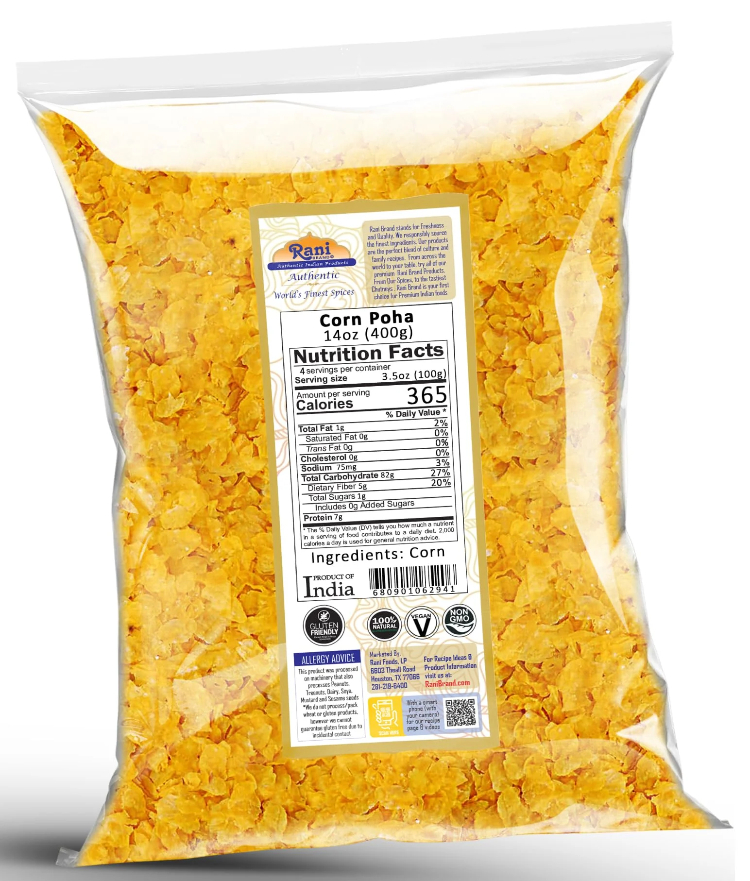 Rani Corn Poha 14oz (400g) ~ All Natural | Gluten Friendly | Vegan | Kosher | Indian Origin - Image 8
