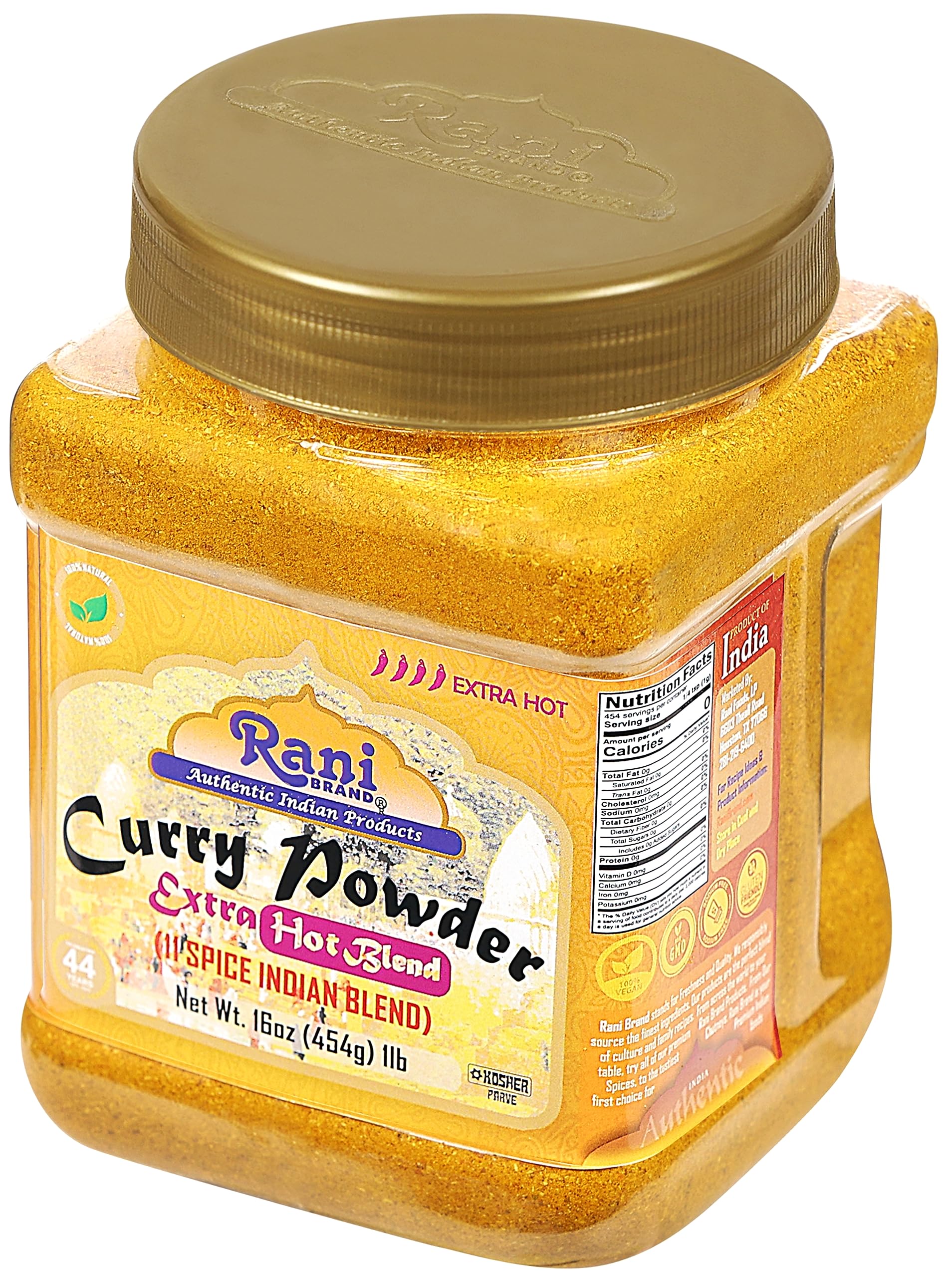 Rani Curry Powder EXTRA HOT Natural 11-Spice Blend 16oz (1lbs) 454g PET Jar ~ Salt Free | Vegan | Gluten Friendly | NON-GMO | Kosher | Indian Origin - Image 10