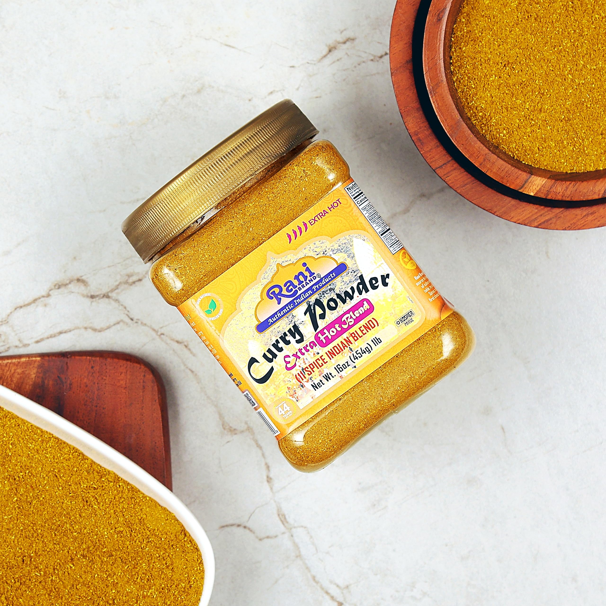 Rani Curry Powder EXTRA HOT Natural 11-Spice Blend 16oz (1lbs) 454g PET Jar ~ Salt Free | Vegan | Gluten Friendly | NON-GMO | Kosher | Indian Origin - Image 6