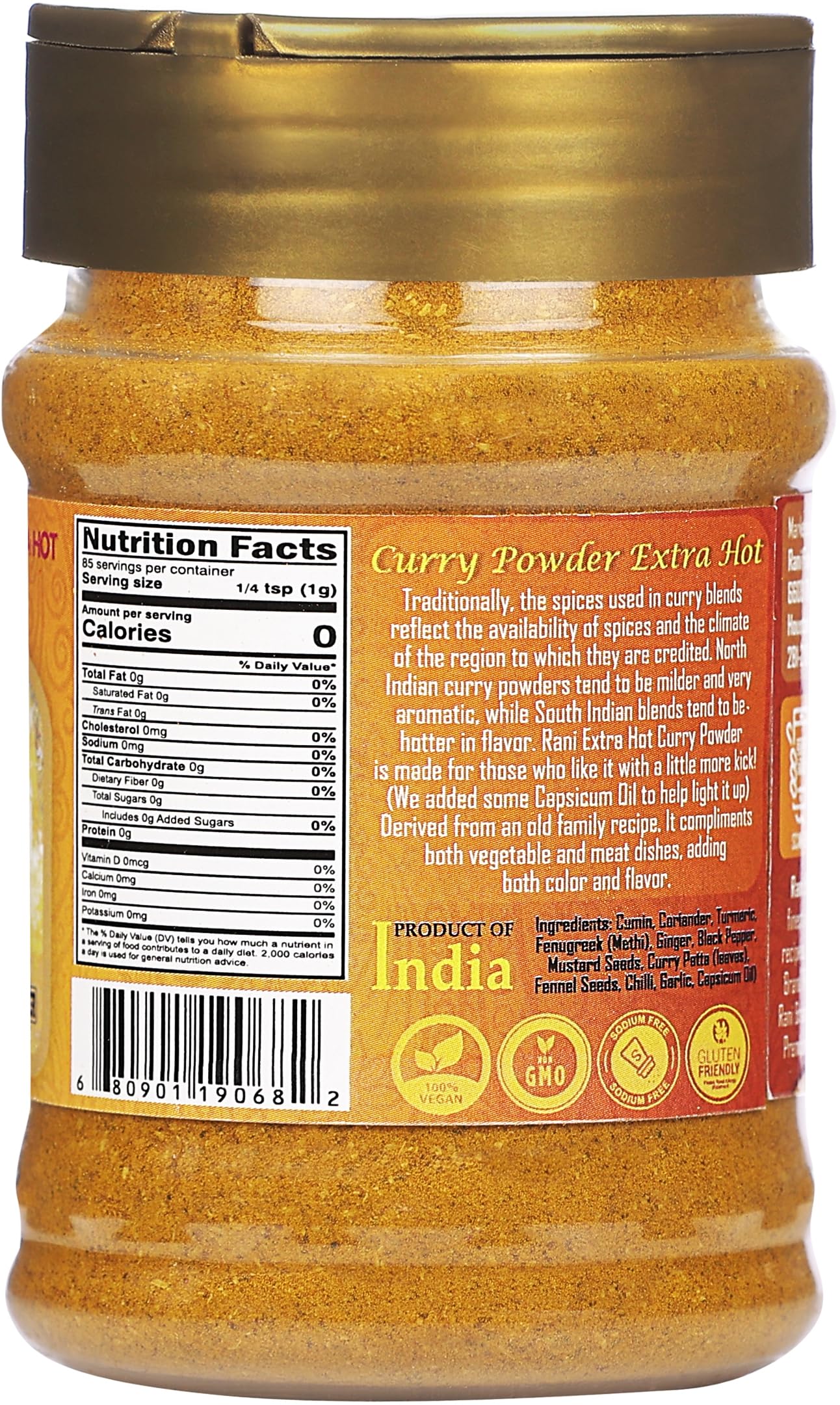 Rani Curry Powder EXTRA HOT Natural 11-Spice Blend 3oz (85g) PET Jar ~ Salt Free | Vegan | Gluten Friendly | NON-GMO | Kosher | Indian Origin - Image 9