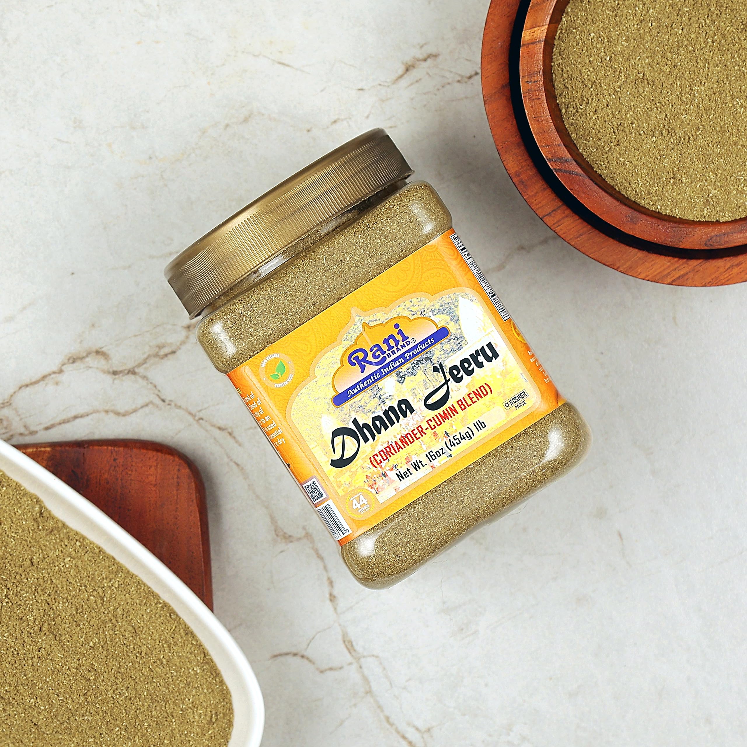 Rani Dhana-Jeeru (Coriander-Cumin Blend 50-50) Powder 16oz (1lb) 454g PET Jar ~ All Natural | Salt Free | Vegan | Gluten Friendly | NON-GMO | Kosher | Indian Origin - Image 5