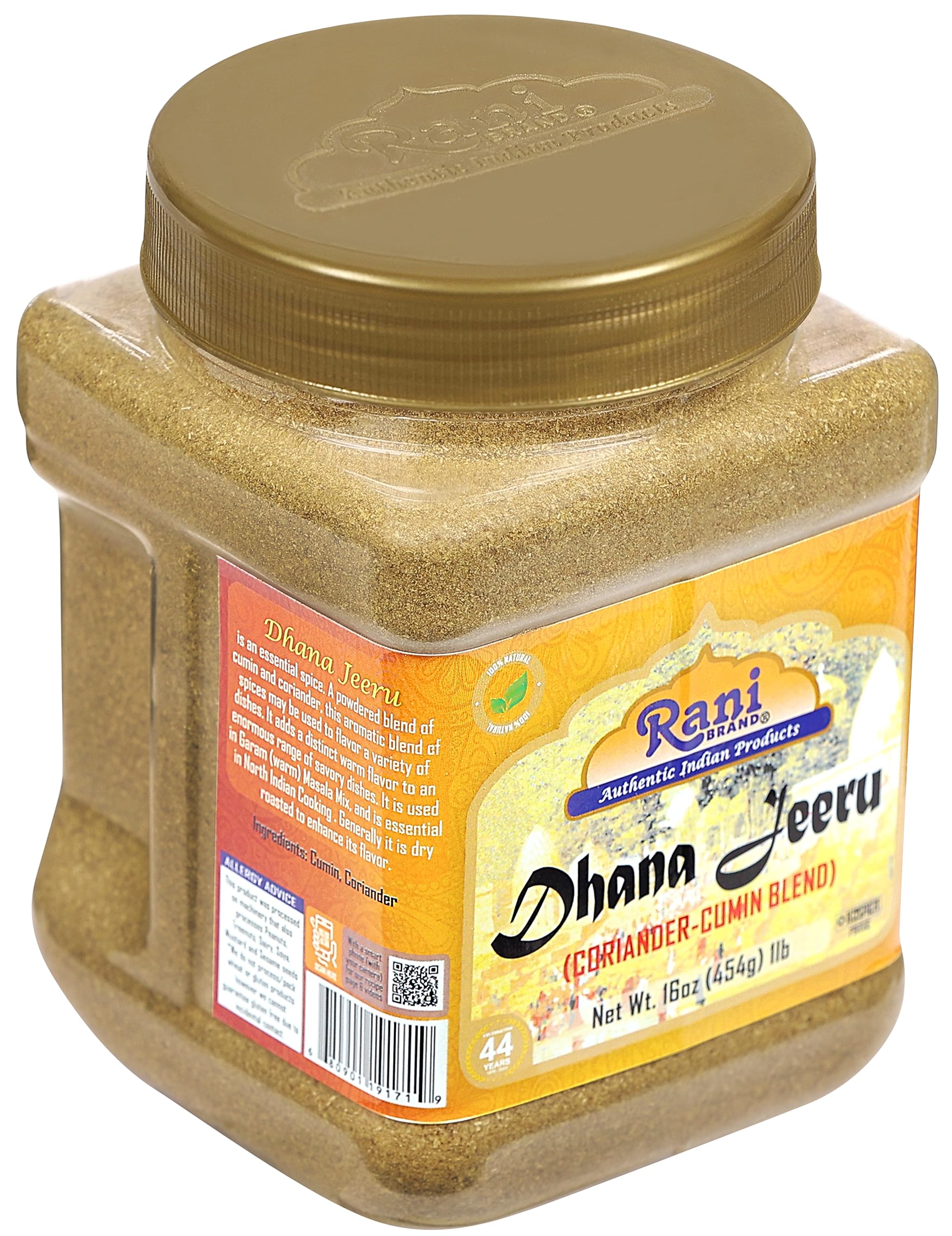 Rani Dhana-Jeeru (Coriander-Cumin Blend 50-50) Powder 16oz (1lb) 454g PET Jar ~ All Natural | Salt Free | Vegan | Gluten Friendly | NON-GMO | Kosher | Indian Origin - Image 8