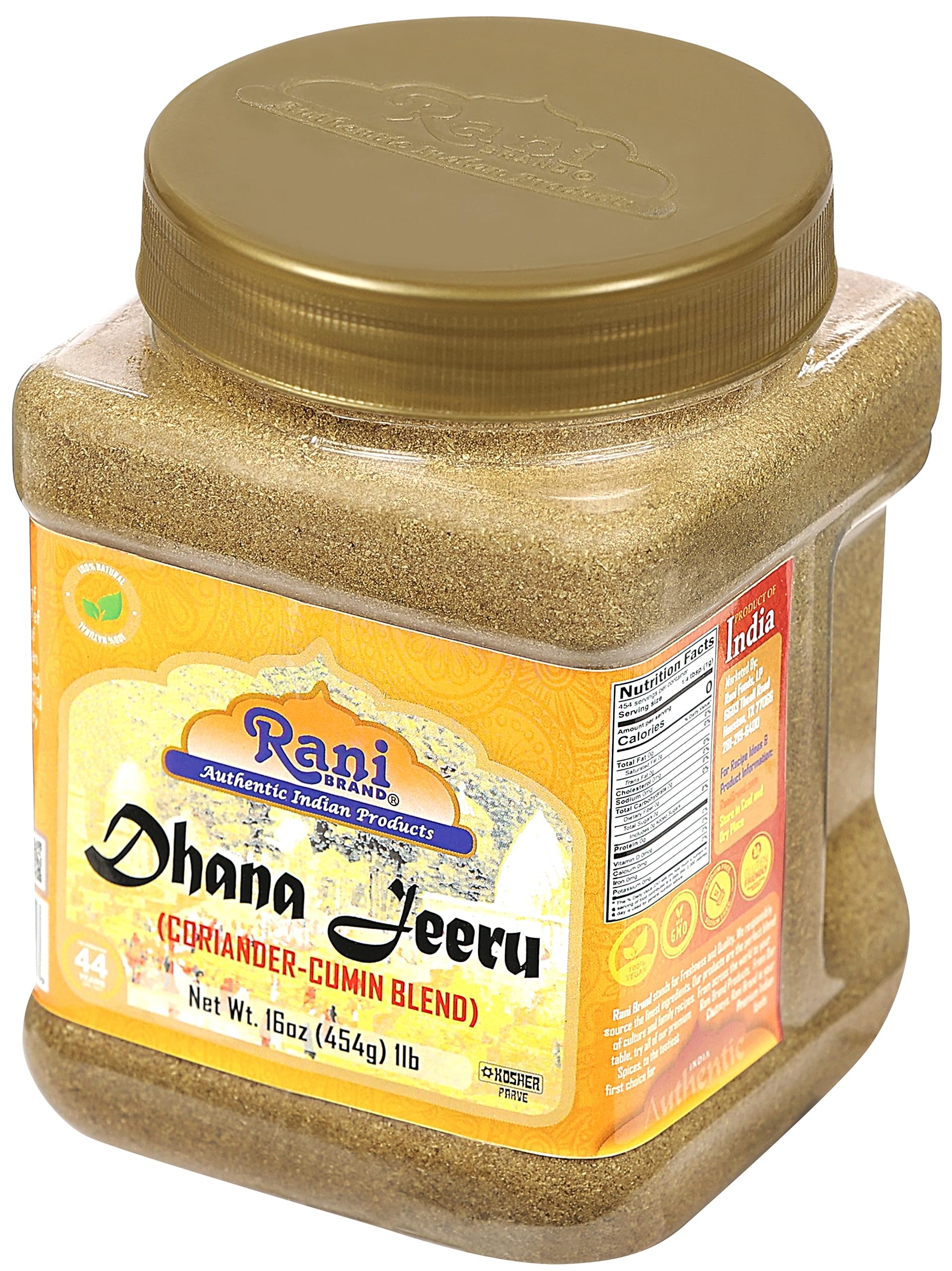 Rani Dhana-Jeeru (Coriander-Cumin Blend 50-50) Powder 16oz (1lb) 454g PET Jar ~ All Natural | Salt Free | Vegan | Gluten Friendly | NON-GMO | Kosher | Indian Origin - Image 9