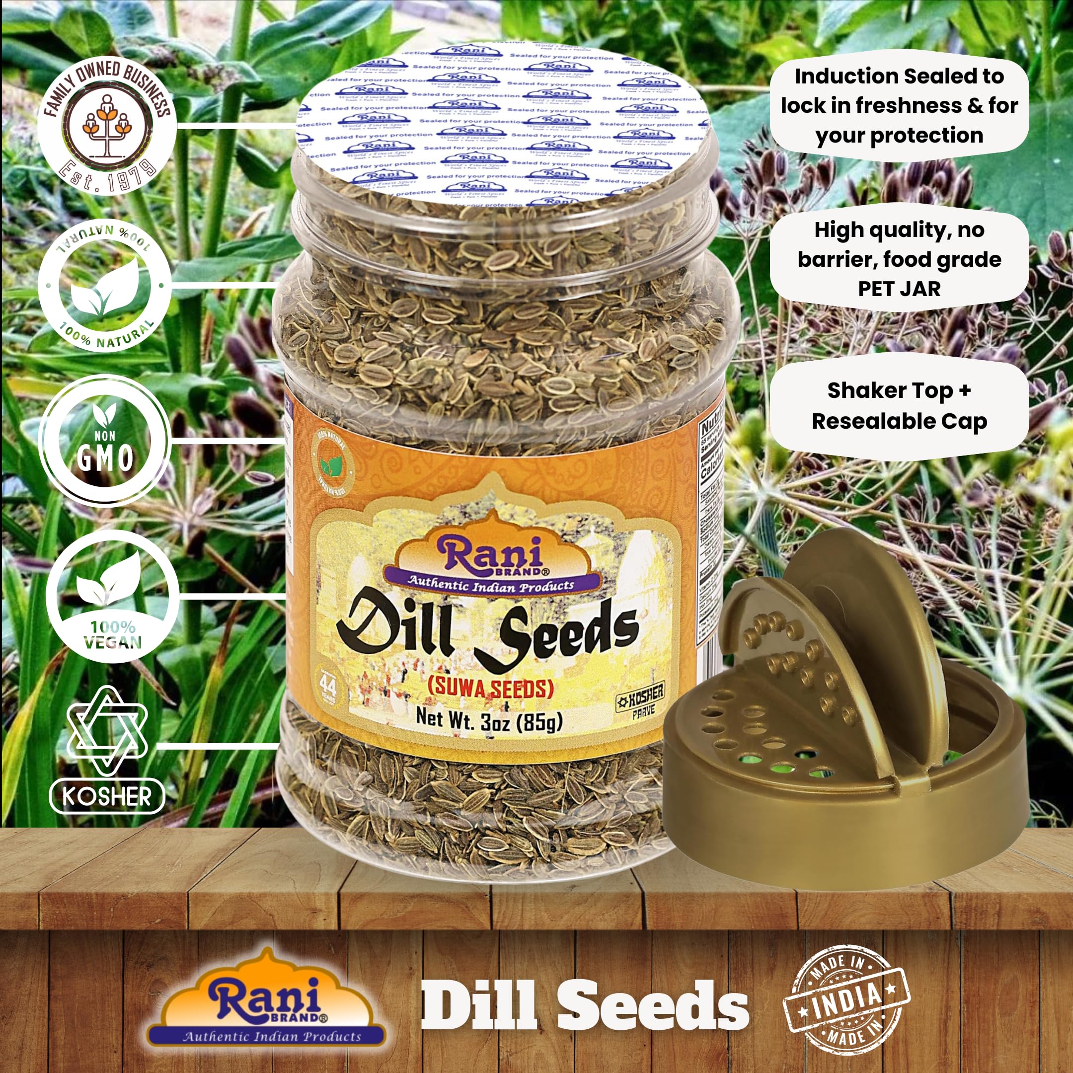 Rani Dill Seeds (Suwa / Sua) Whole, Spice 3oz (85g) ~ All Natural | Gluten Free Ingredients | NON-GMO | Kosher | Vegan | Indian Origin, Weed - Image 4
