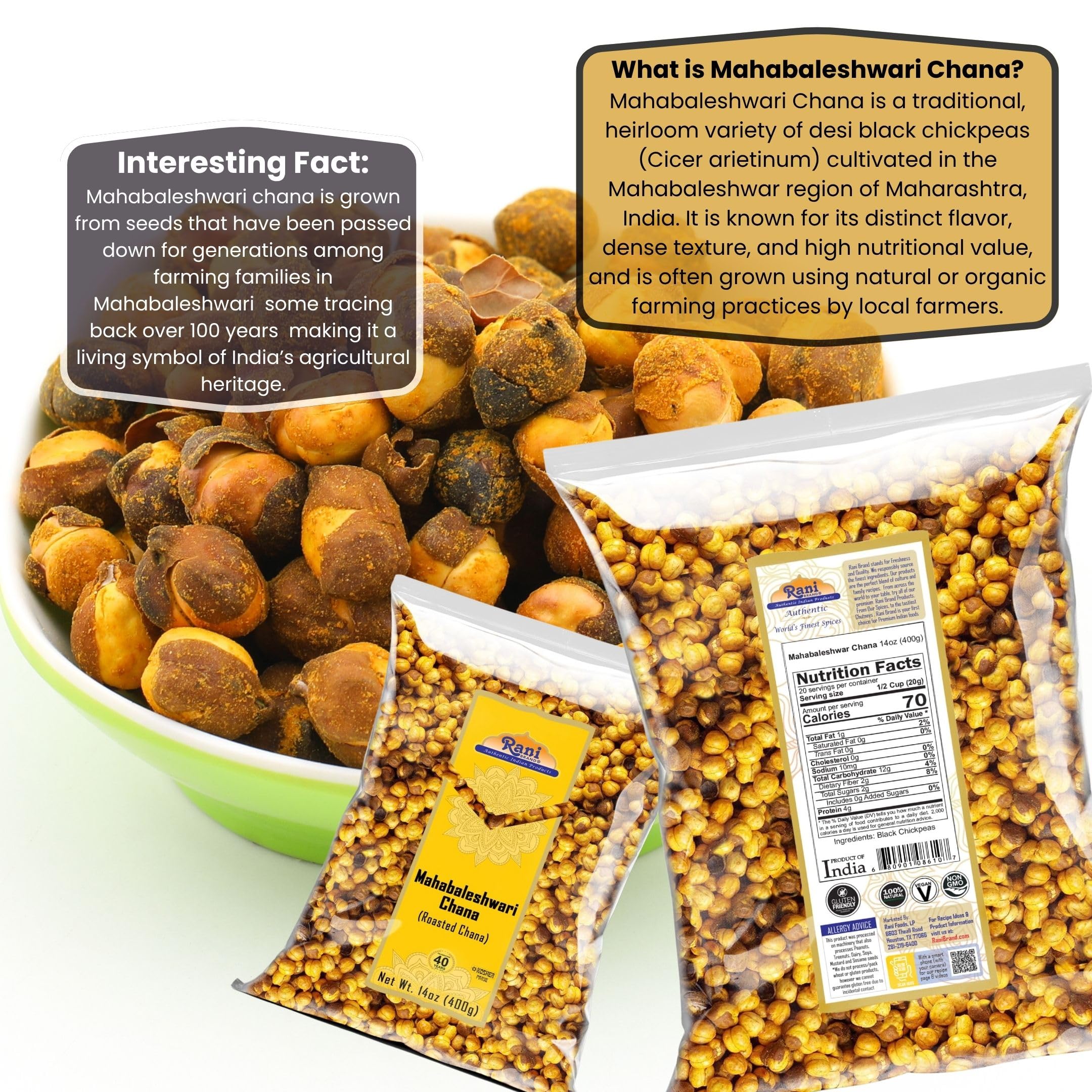 Rani Mahabaleshwari Chana 14oz (400g)  ~ All Natural | Gluten Friendly | NON-GMO | Vegan | Kosher | Indian Origin - Image 3