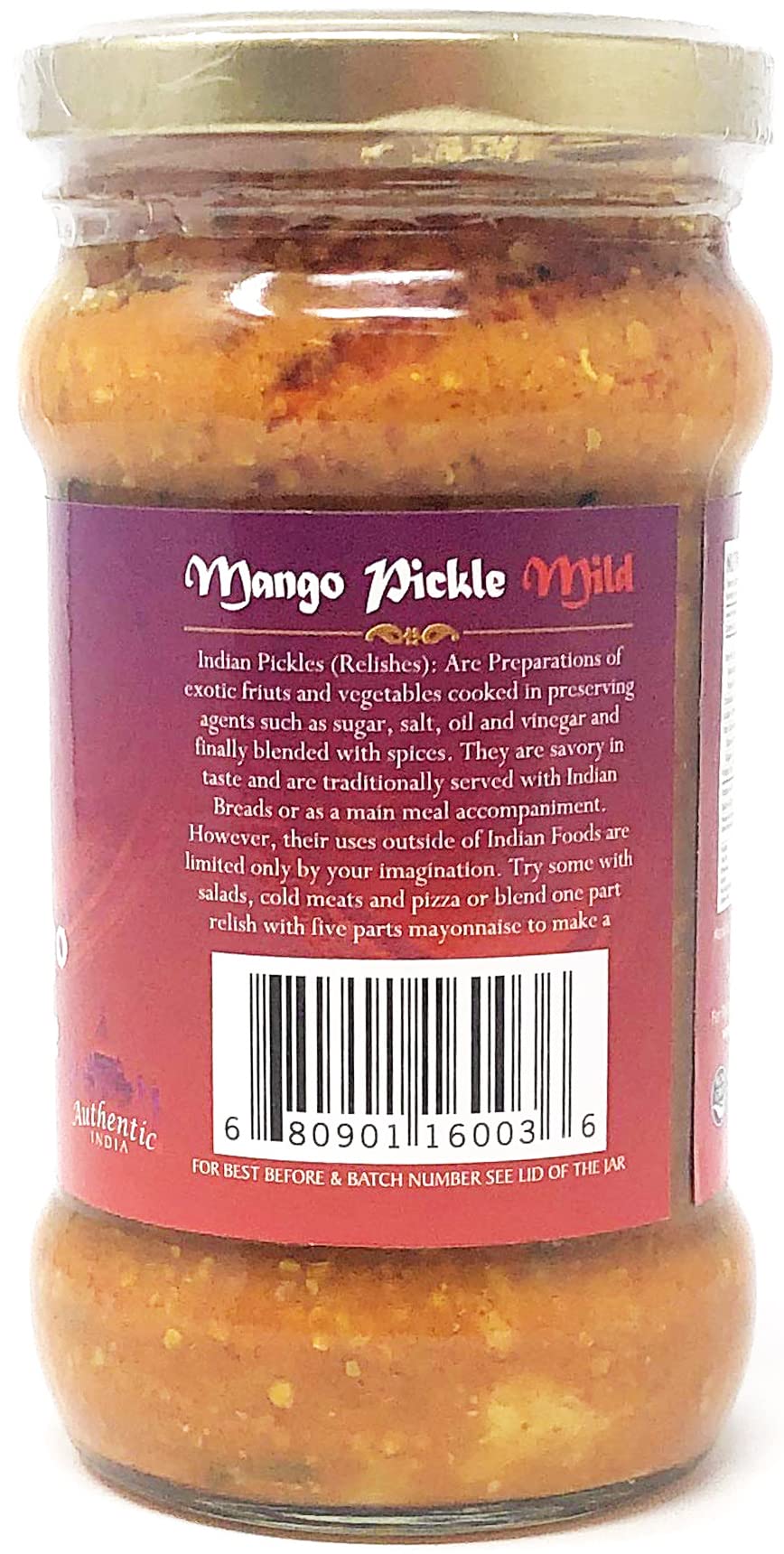Rani Mango Pickle MILD (Achar, Indian Relish) 10.5oz (300g) Glass Jar ~ Vegan | Gluten Free | NON-GMO | No Colors | Popular Indian Condiment, Indian Origin - Image 3