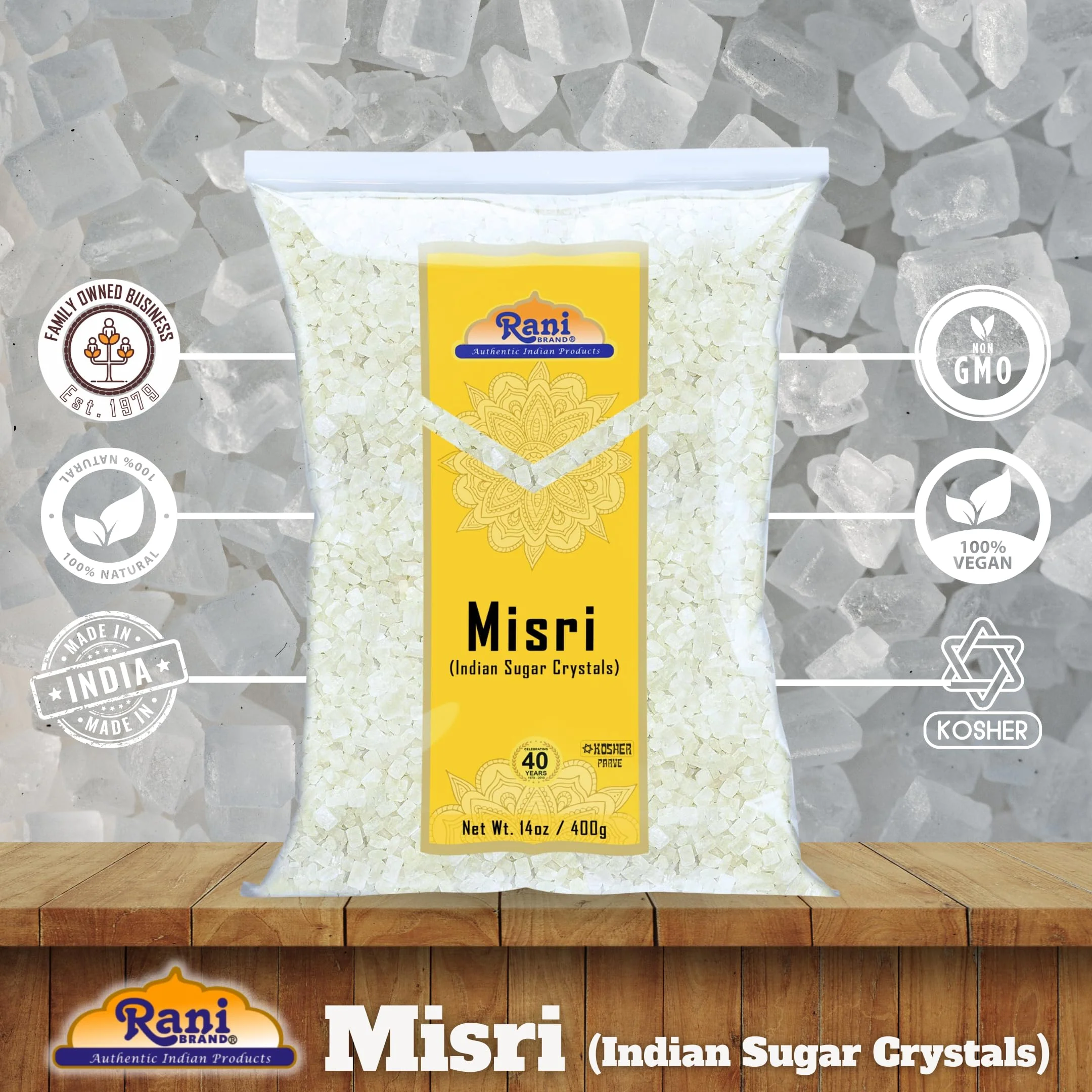 Rani Misri (Indian Sugar Crystals) 14oz (400gm) ~ All Natural | Gluten Friendly | No Colors | Vegan | Kosher | Indian Origin - Image 4