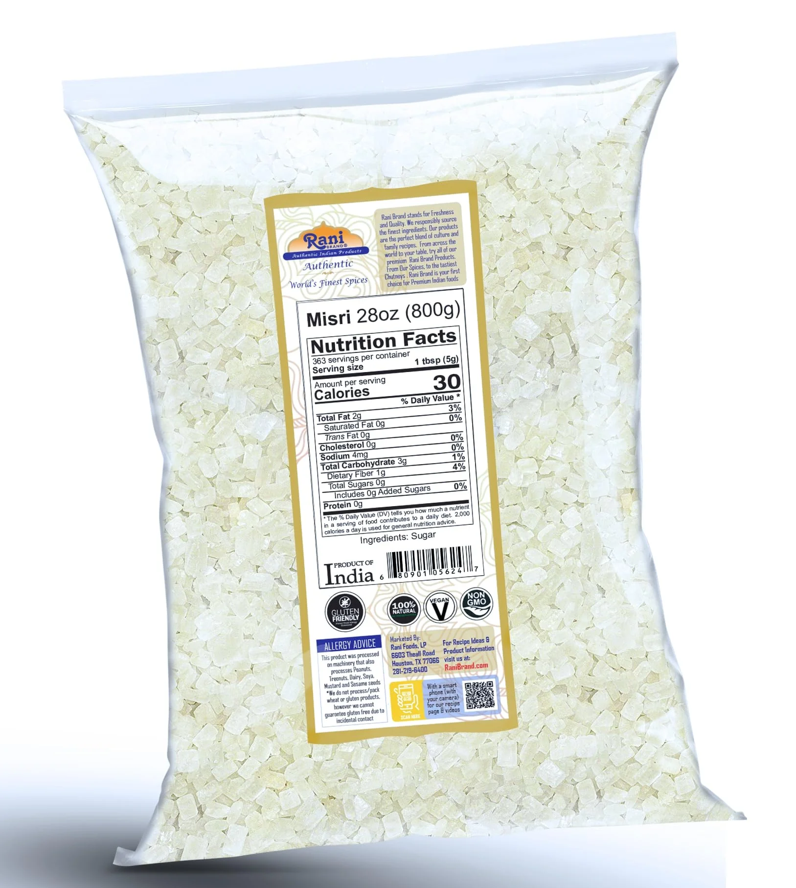 Rani Misri (Indian Sugar Crystals) 28oz (800g) ~ All Natural | Gluten Friendly | No Colors | Vegan | Kosher | Indian Origin - Image 6
