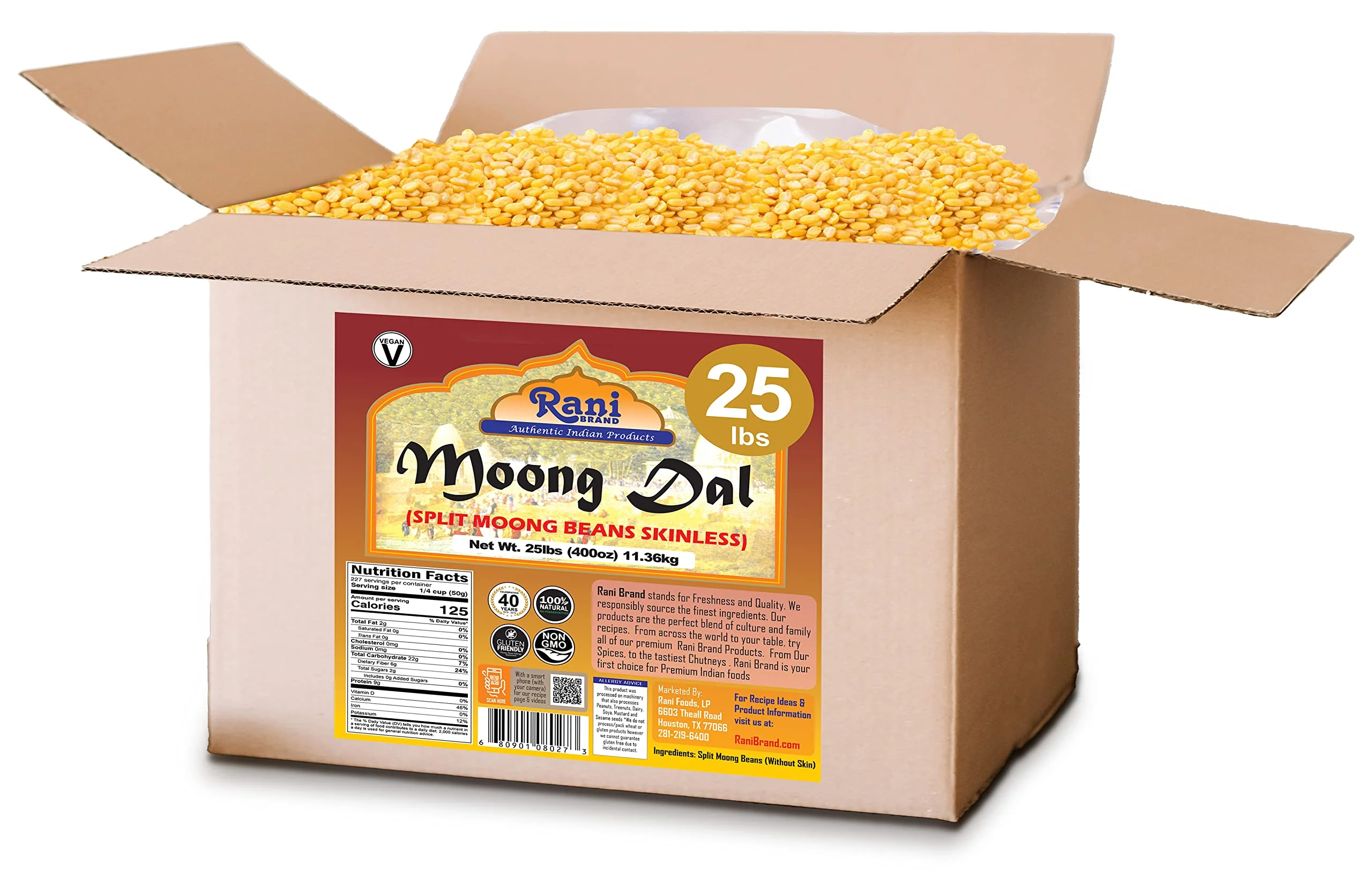 Rani Moong Dal (Split Mung Beans Without Skin) Lentils Indian 400oz (25lbs) 11.36kg Bulk Box ~ All Natural | Gluten Friendly | Non-GMO | Vegan | Indian Origin - Image 4