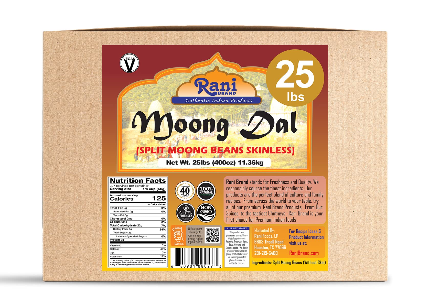 Rani Moong Dal (Split Mung Beans Without Skin) Lentils Indian 400oz (25lbs) 11.36kg Bulk Box ~ All Natural | Gluten Friendly | Non-GMO | Vegan | Indian Origin - Image 6