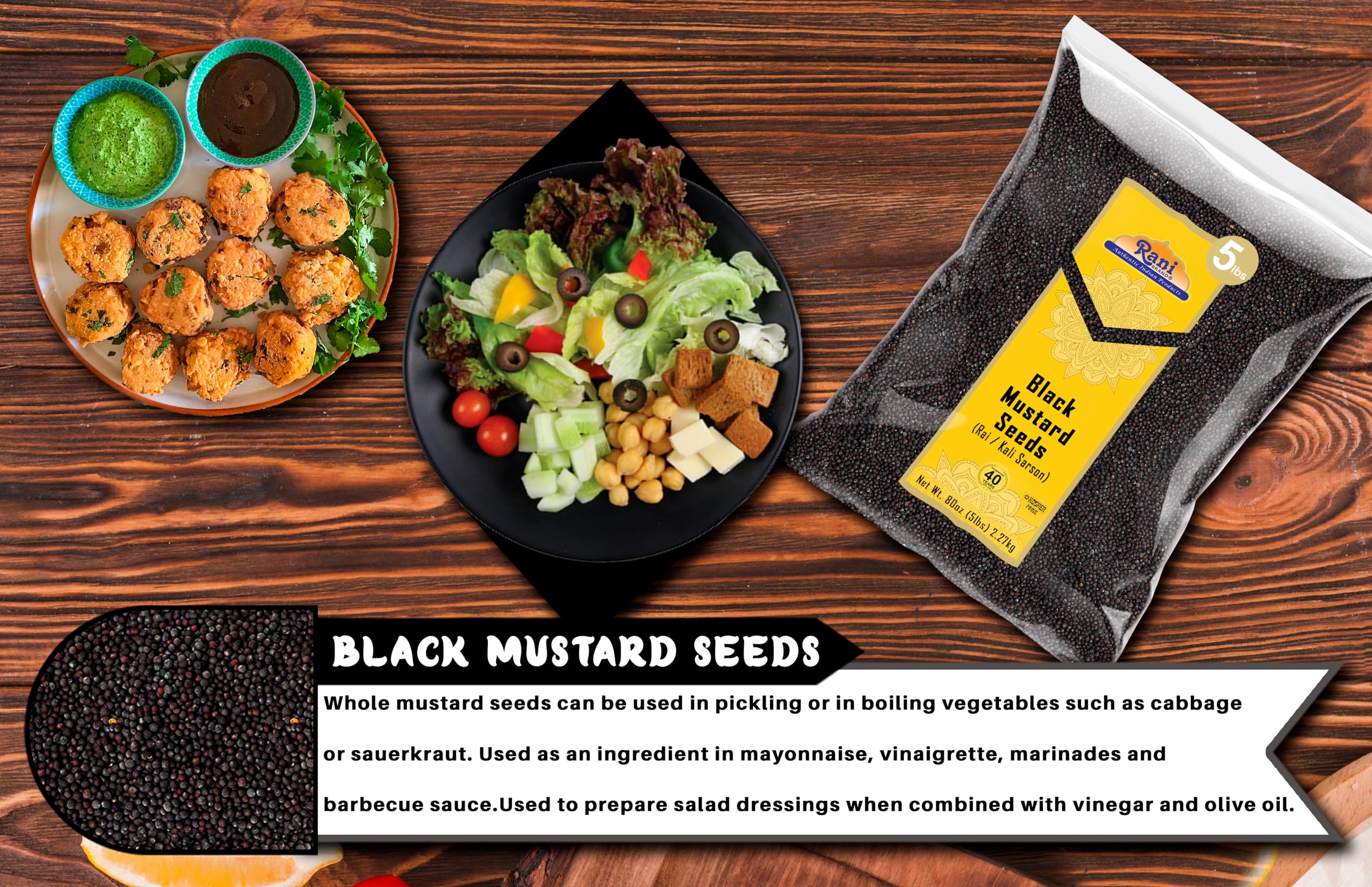 Rani Black Mustard Seeds Whole {10 Sizes Available} - Image 91